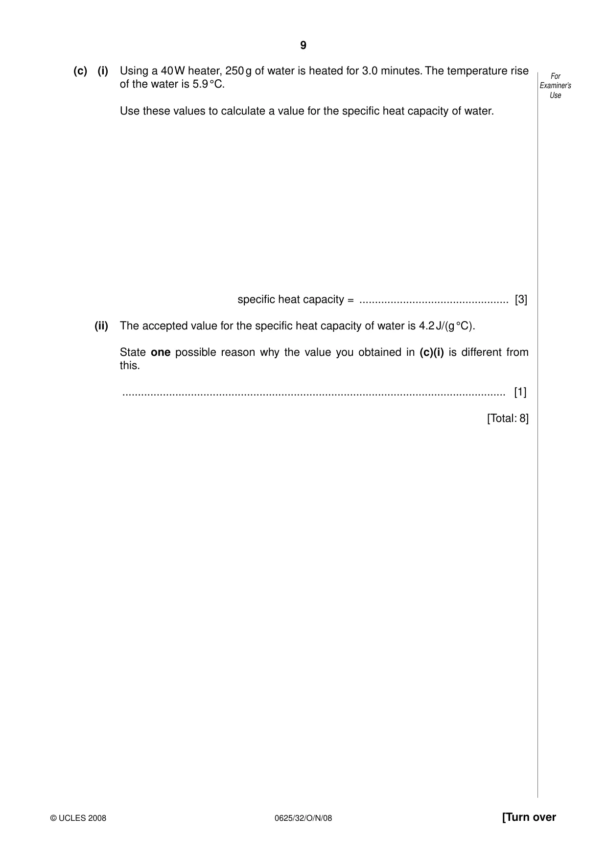 Cambridge IGCSE Physics 0625 2008 Oct/Nov Paper 3 · Variant 0 question paper, page 26 of 33