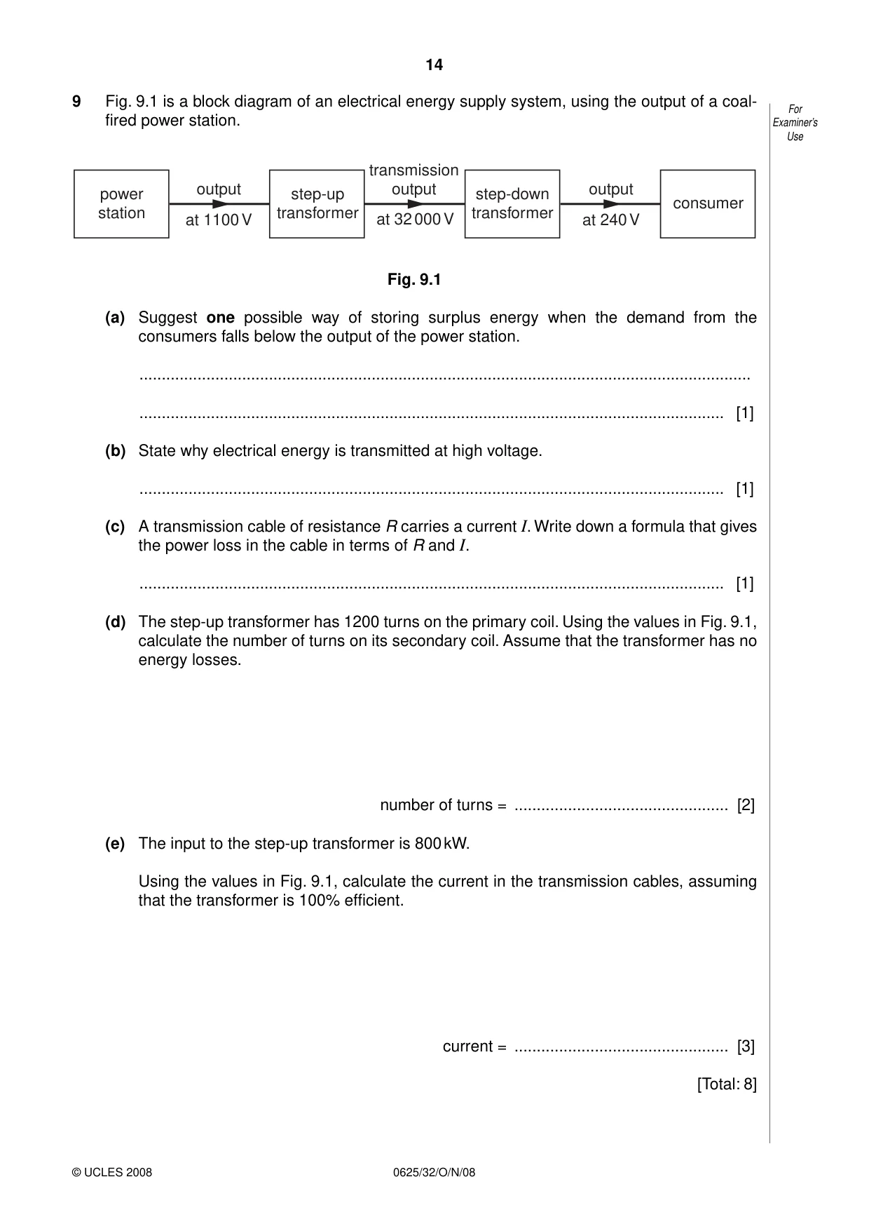 Cambridge IGCSE Physics 0625 2008 Oct/Nov Paper 3 · Variant 0 question paper, page 31 of 33
