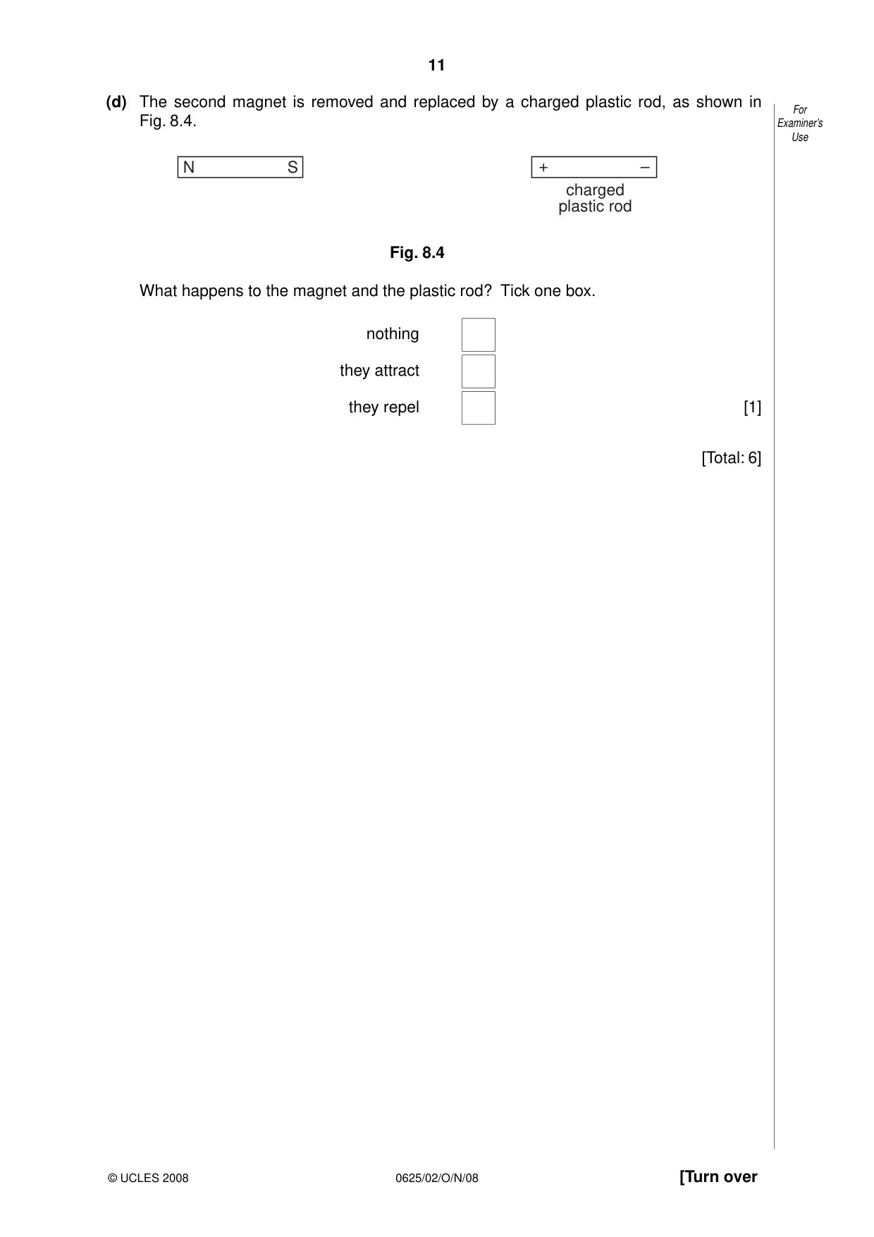 Cambridge IGCSE Physics 0625 2008 Oct/Nov Paper 2 · Variant 1 question paper, page 11 of 16