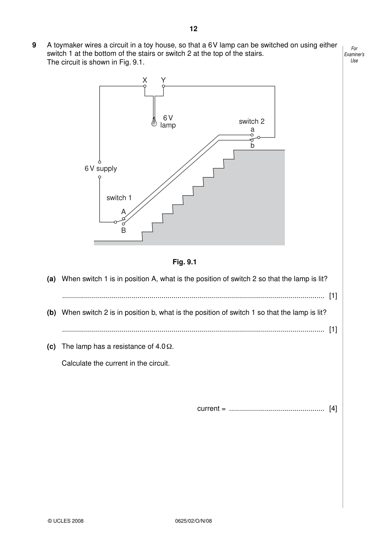 Cambridge IGCSE Physics 0625 2008 Oct/Nov Paper 2 · Variant 1 question paper, page 12 of 16