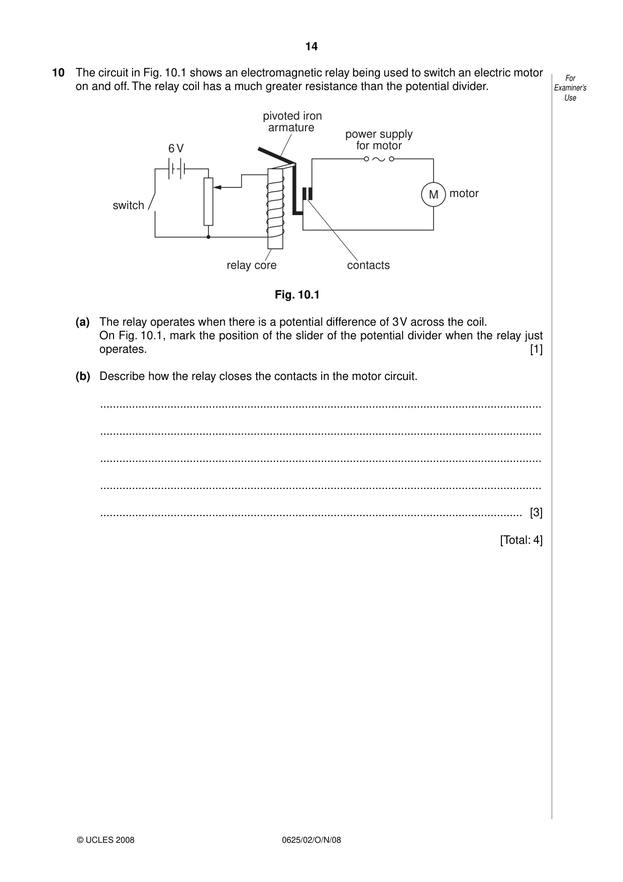 Cambridge IGCSE Physics 0625 2008 Oct/Nov Paper 2 · Variant 1 question paper, page 14 of 16