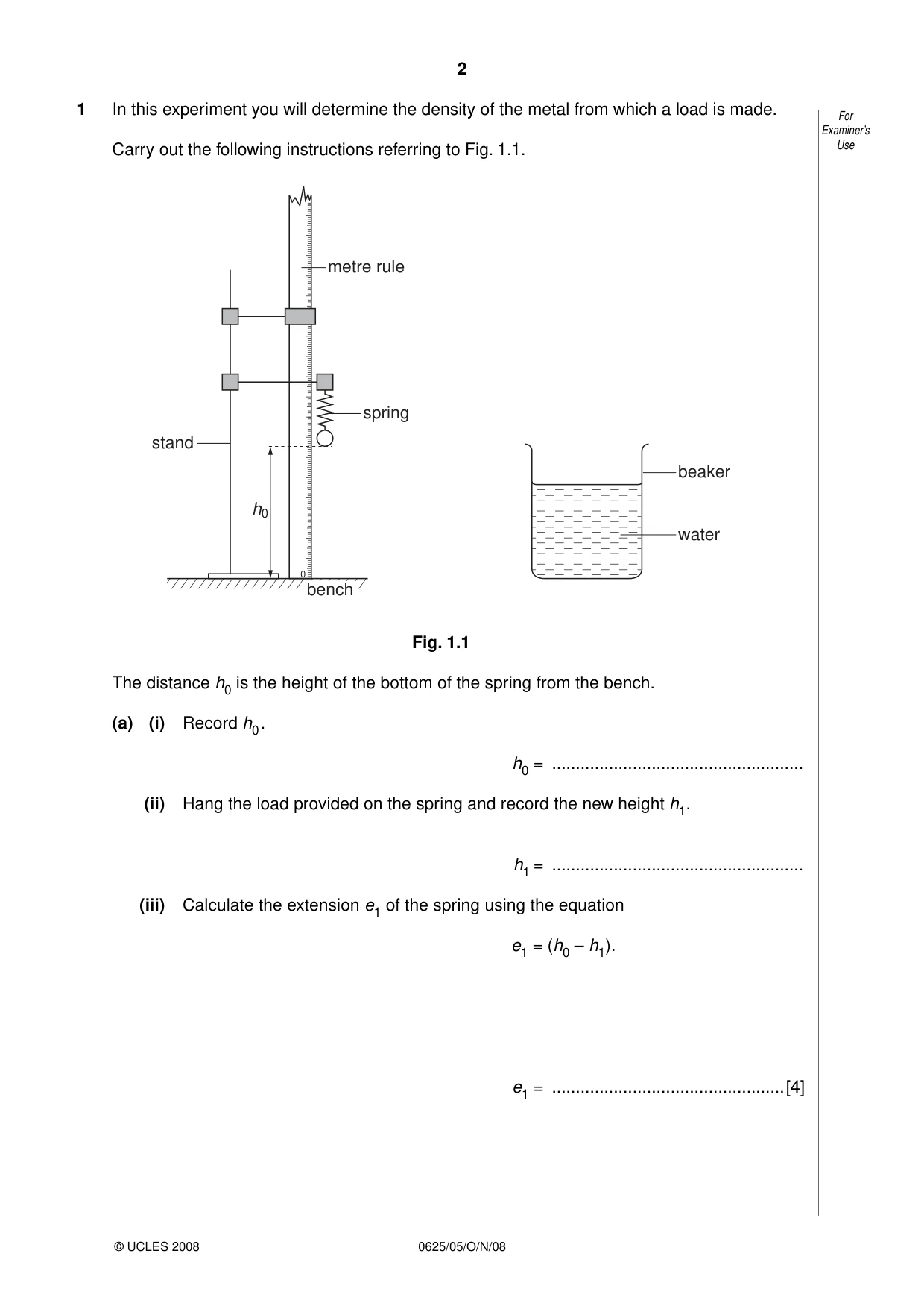 Cambridge IGCSE Physics 0625 2008 Oct/Nov Paper 5 · Variant 1 question paper, page 2 of 12