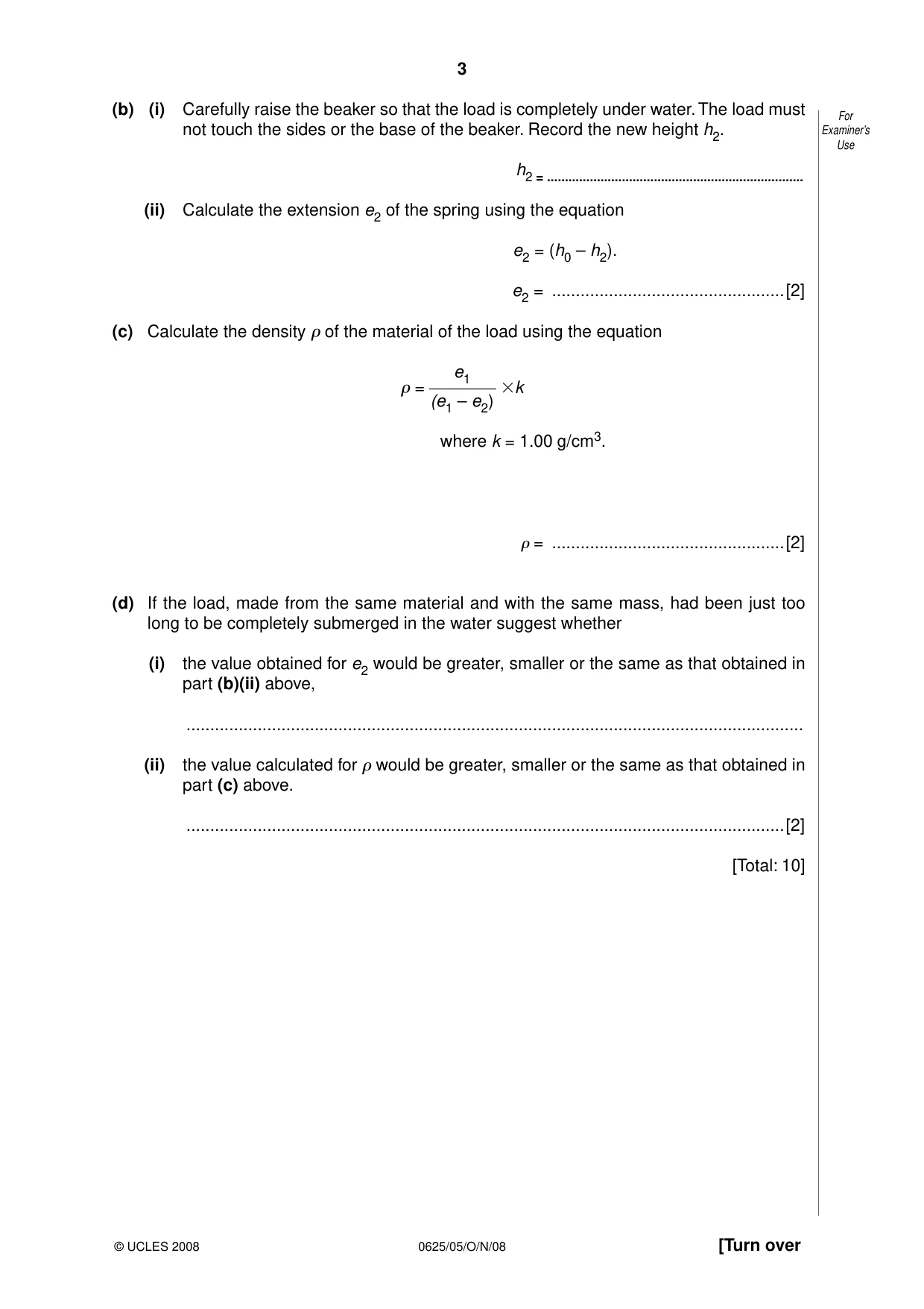 Cambridge IGCSE Physics 0625 2008 Oct/Nov Paper 5 · Variant 1 question paper, page 3 of 12