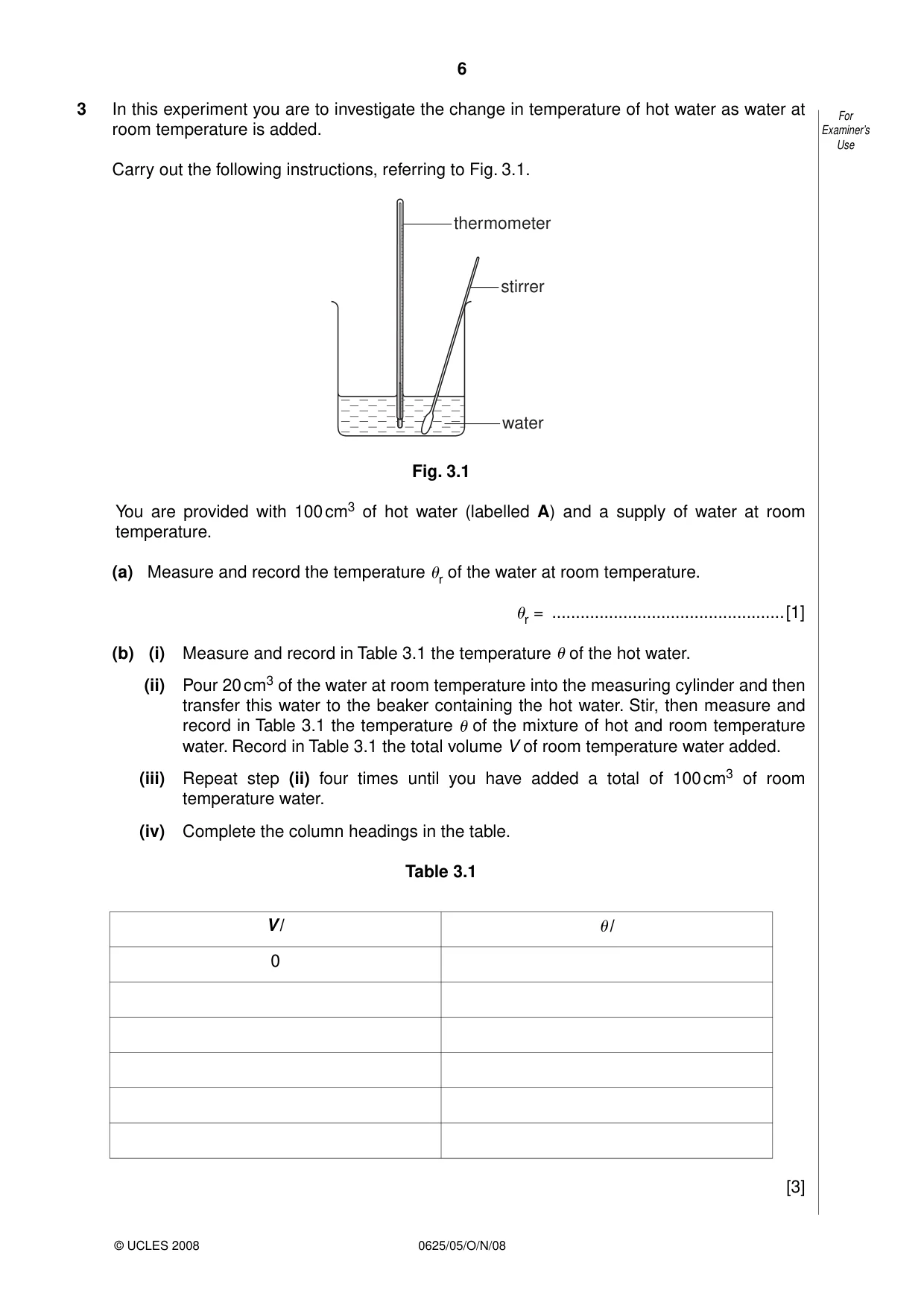 Cambridge IGCSE Physics 0625 2008 Oct/Nov Paper 5 · Variant 1 question paper, page 6 of 12