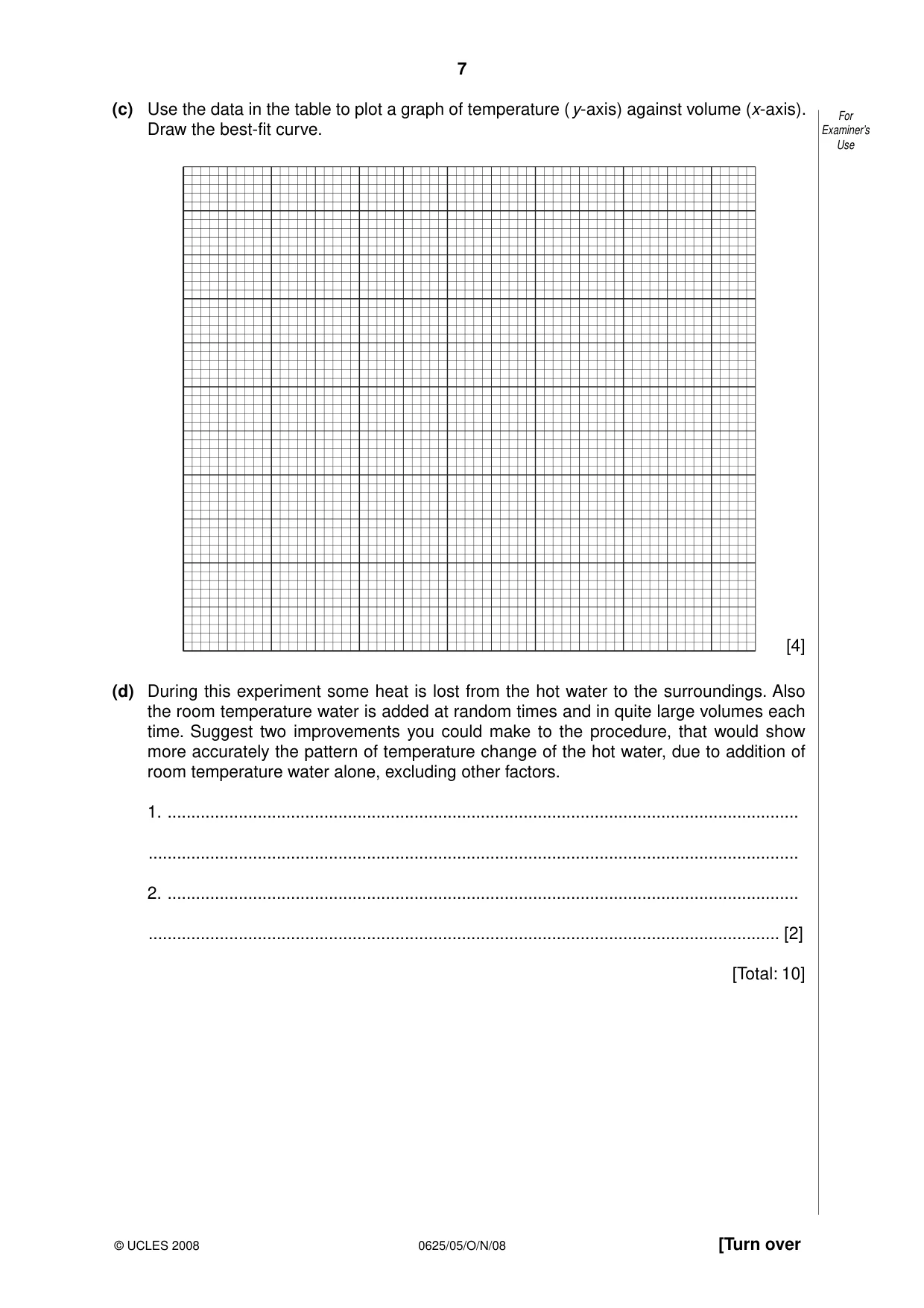 Cambridge IGCSE Physics 0625 2008 Oct/Nov Paper 5 · Variant 1 question paper, page 7 of 12