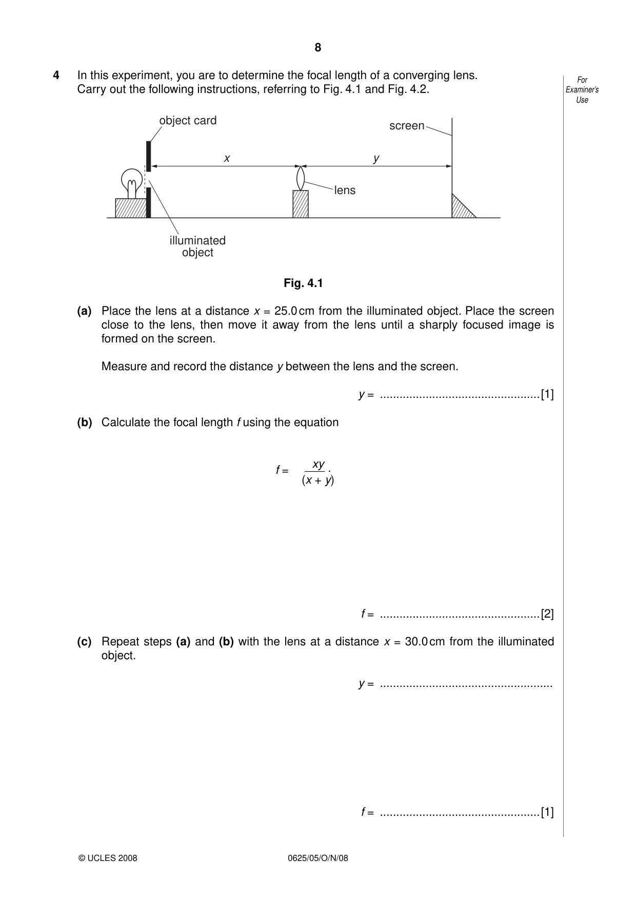 Cambridge IGCSE Physics 0625 2008 Oct/Nov Paper 5 · Variant 1 question paper, page 8 of 12