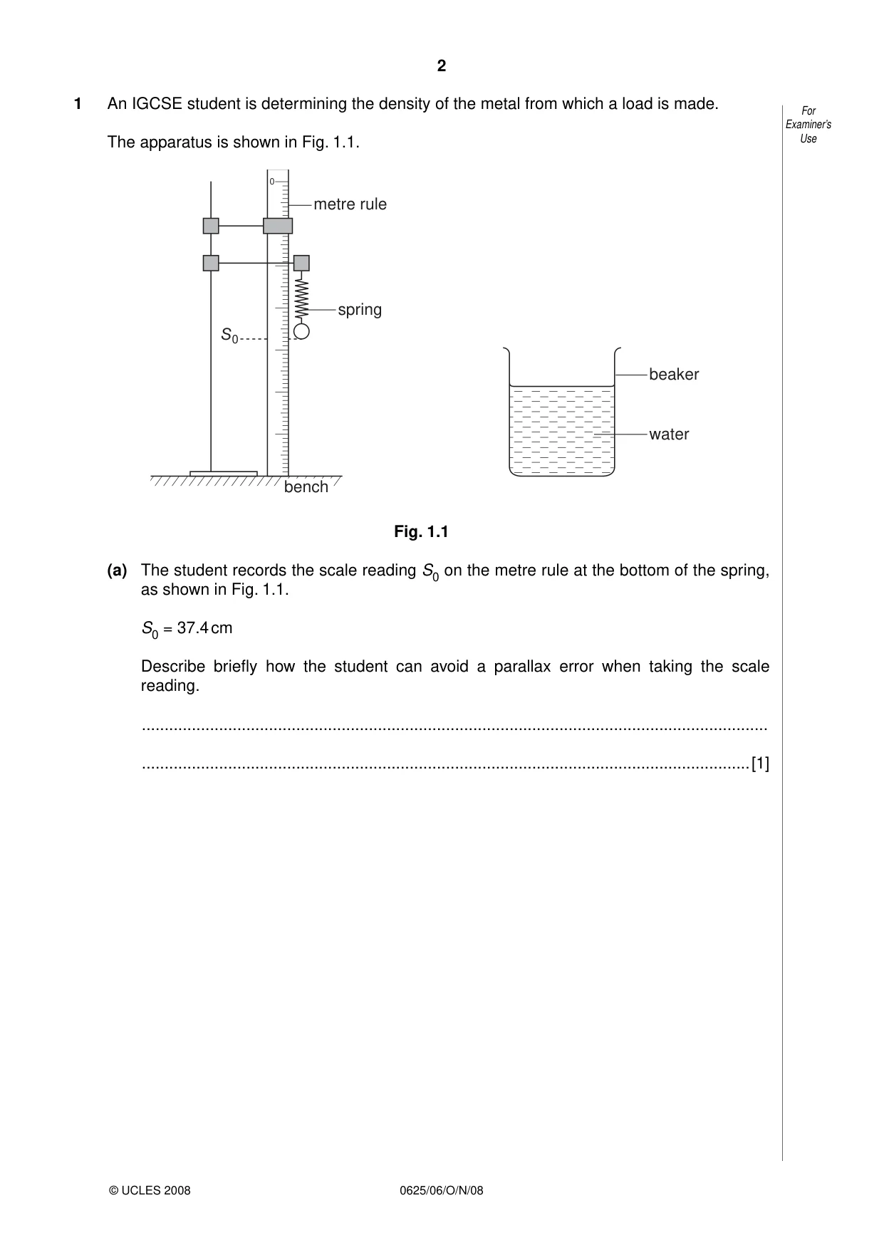 Cambridge IGCSE Physics 0625 2008 Oct/Nov Paper 6 · Variant 1 question paper, page 2 of 12