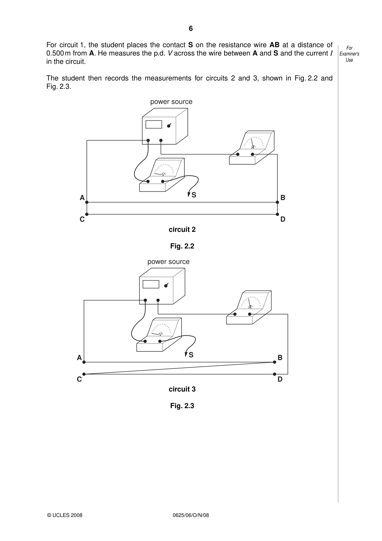 Cambridge IGCSE Physics 0625 2008 Oct/Nov Paper 6 · Variant 1 question paper, page 6 of 12