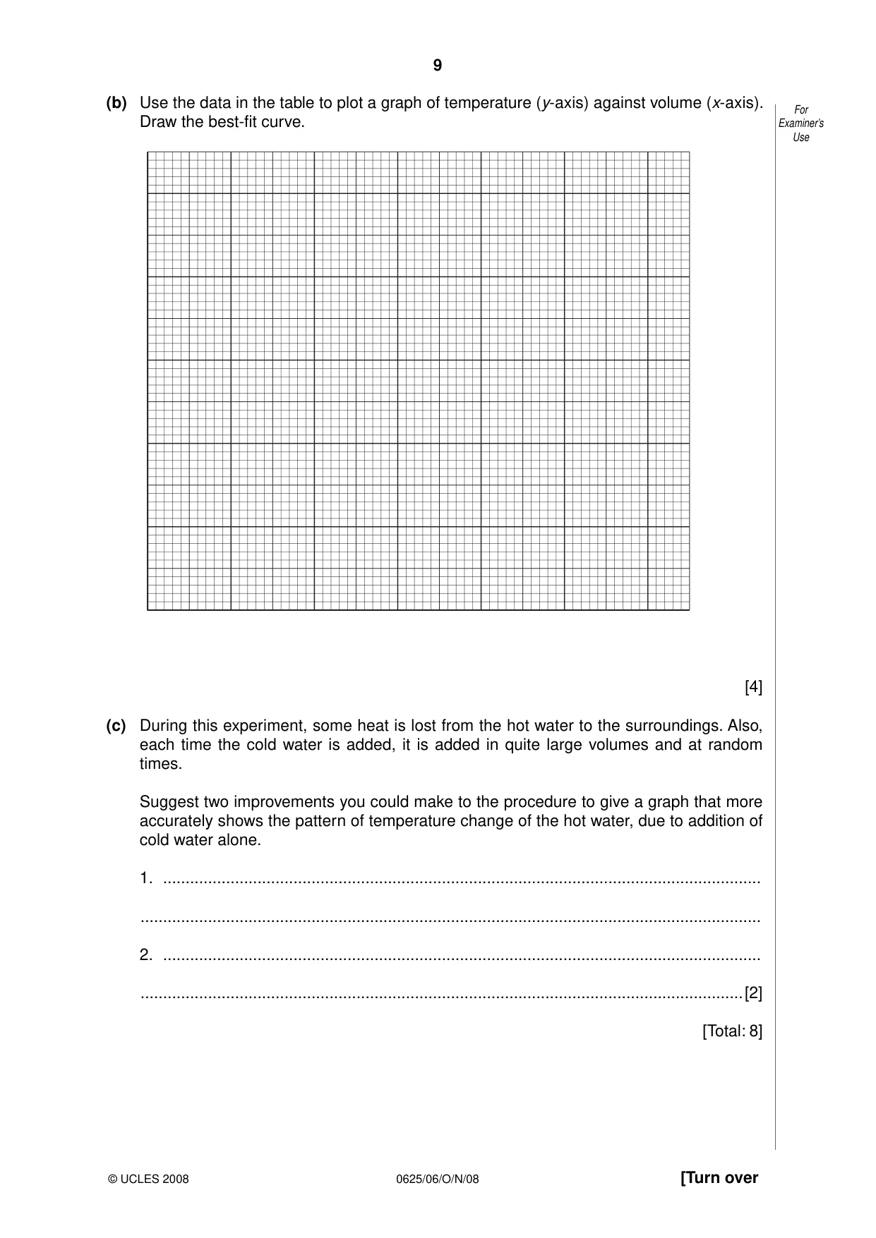 Cambridge IGCSE Physics 0625 2008 Oct/Nov Paper 6 · Variant 1 question paper, page 9 of 12