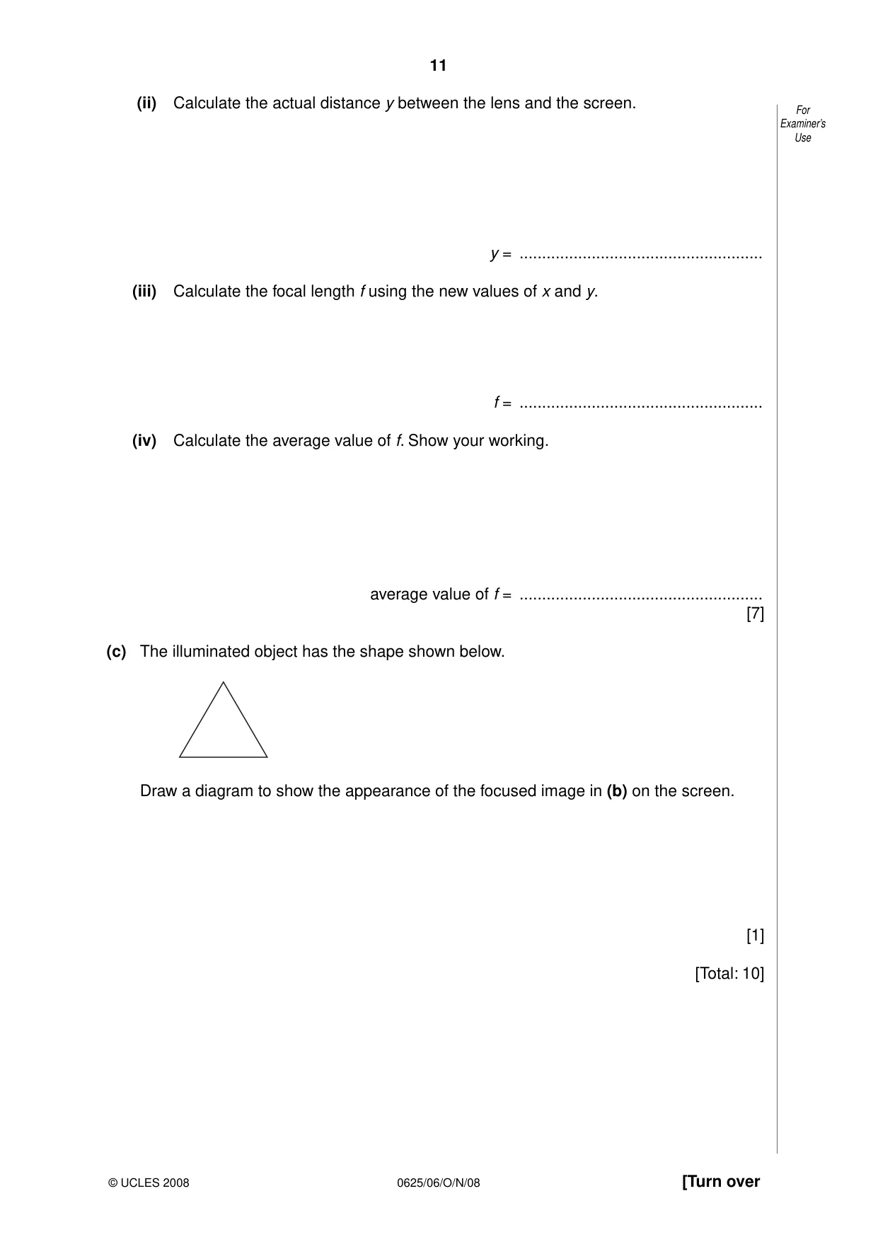 Cambridge IGCSE Physics 0625 2008 Oct/Nov Paper 6 · Variant 1 question paper, page 11 of 12