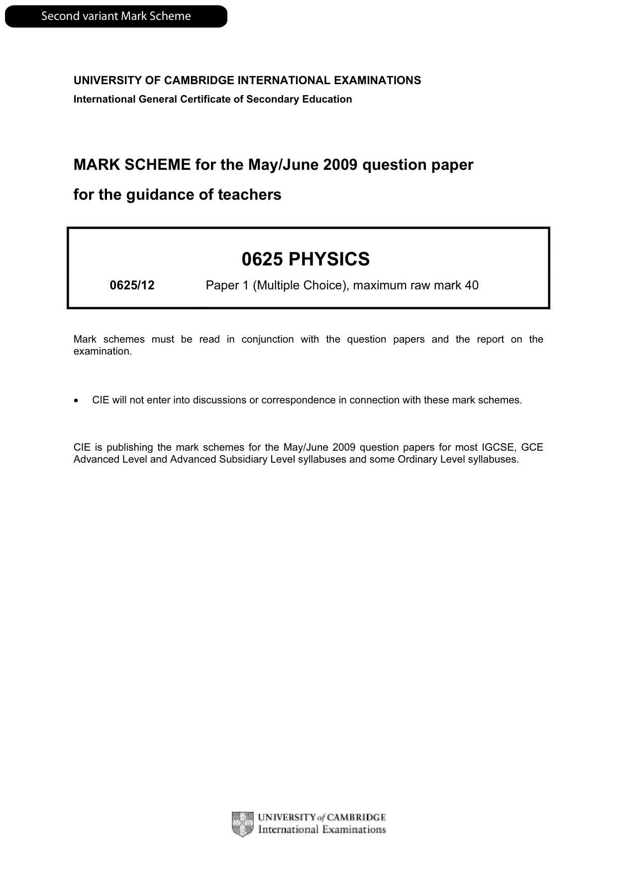 Mark scheme, page 4 of 5