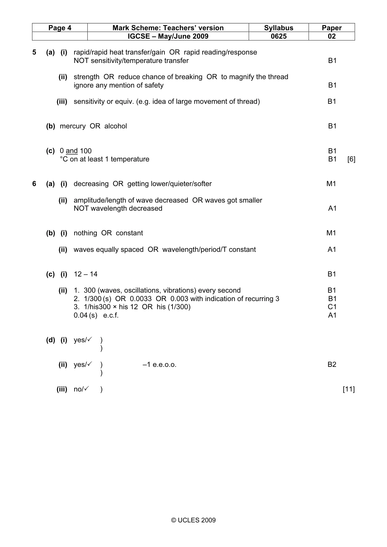 Mark scheme, page 4 of 7