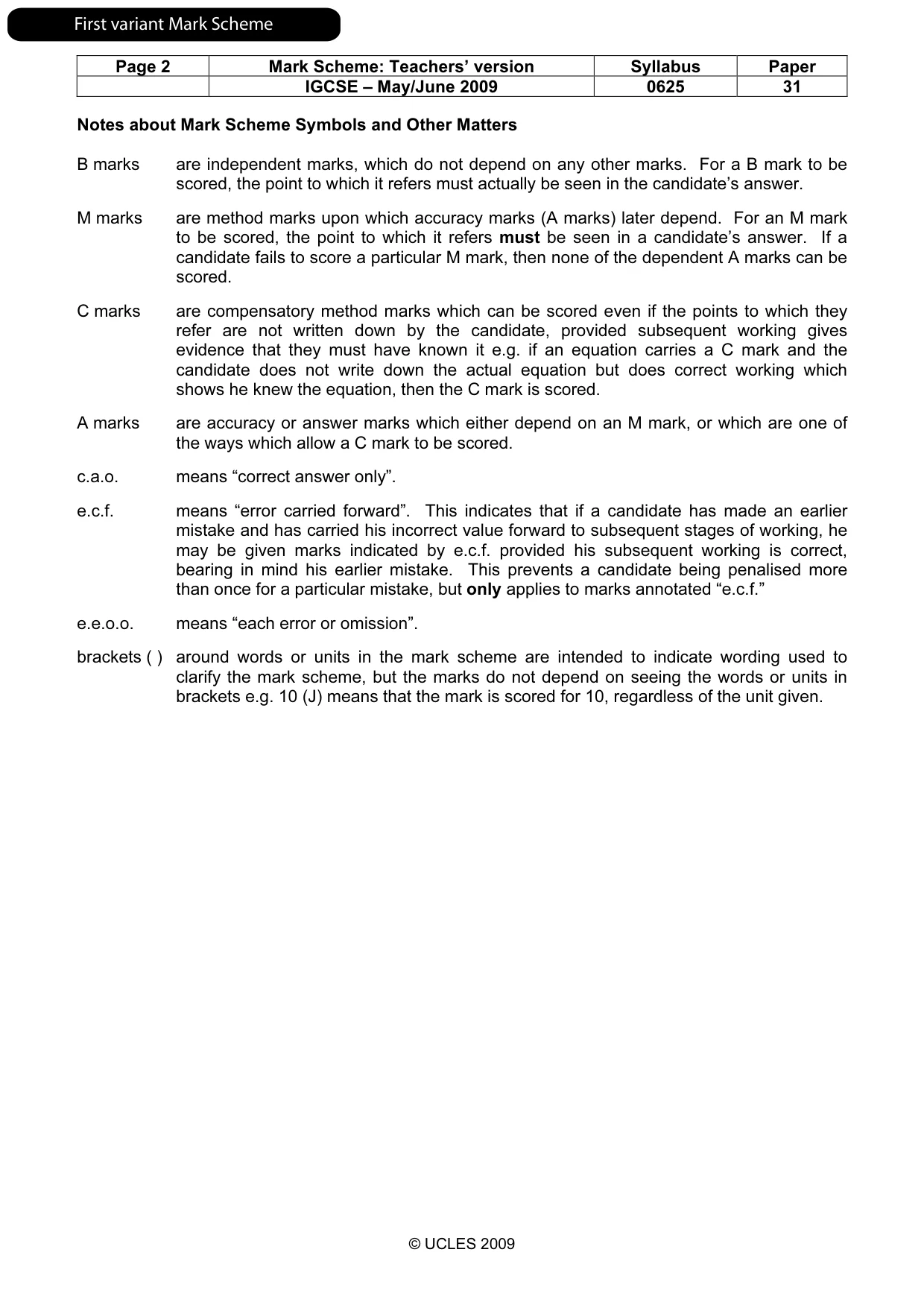 Mark scheme, page 3 of 13