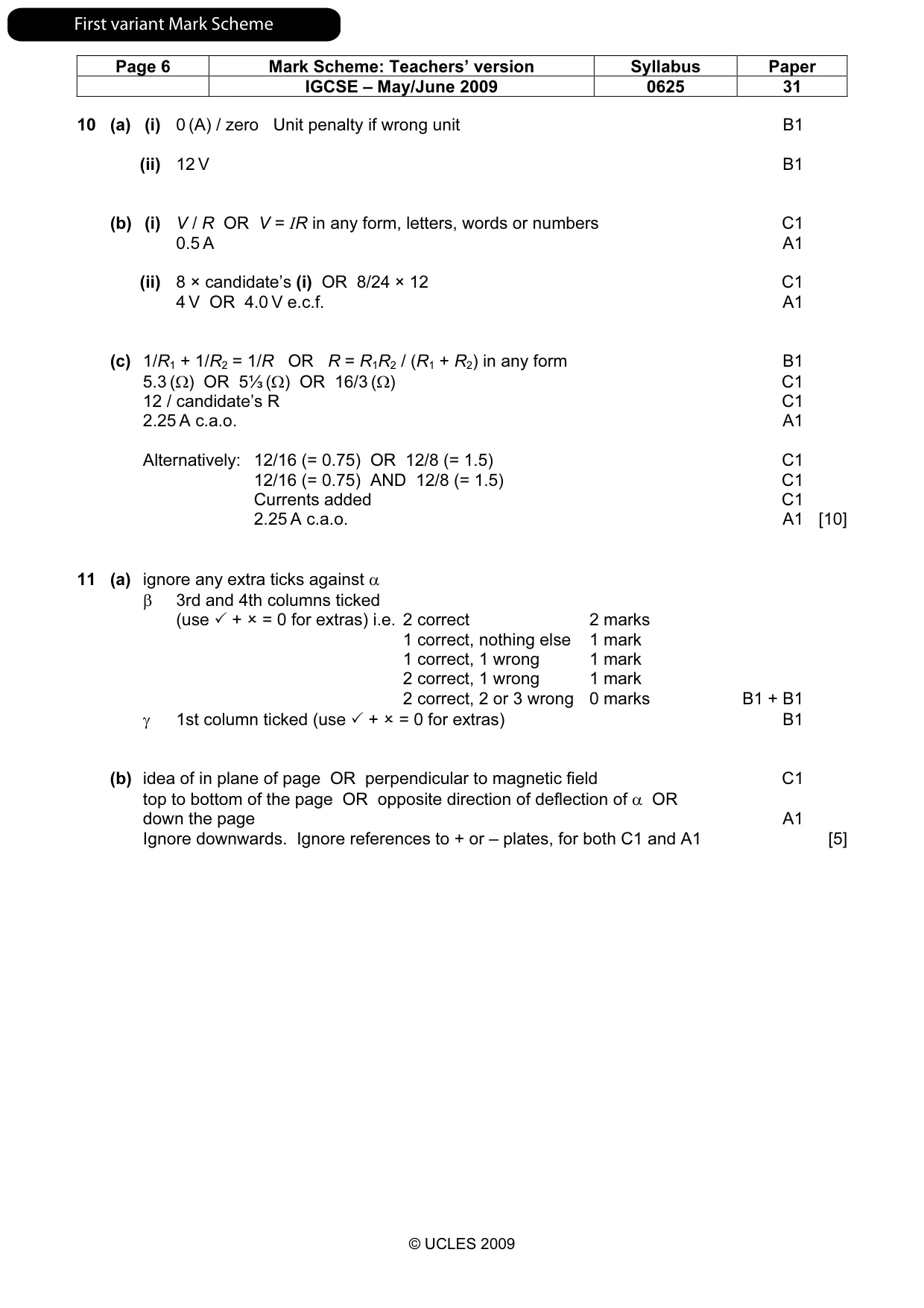 Mark scheme, page 7 of 13