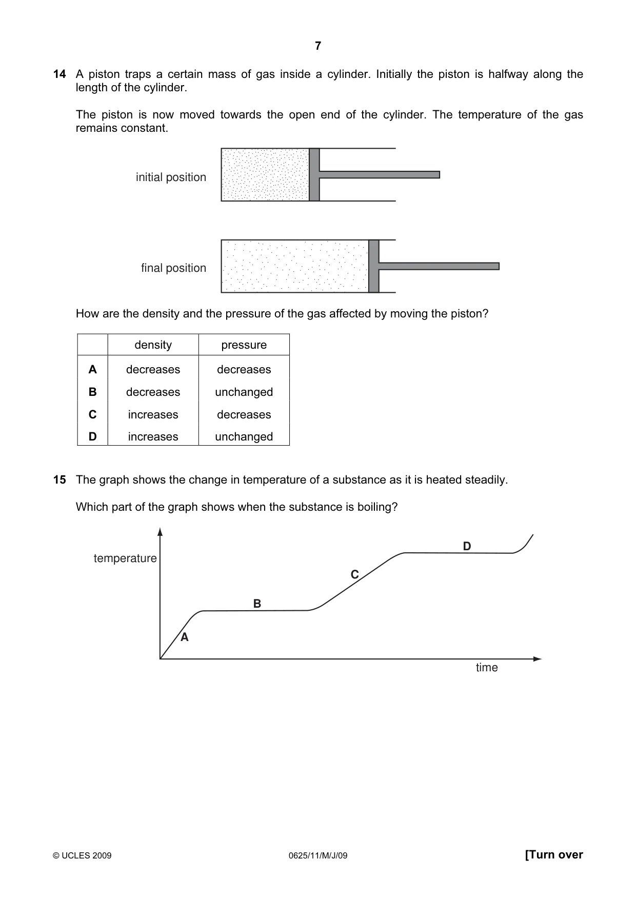 Cambridge IGCSE Physics 0625 2009 May/June Paper 1 · Variant 1 question paper, page 8 of 41