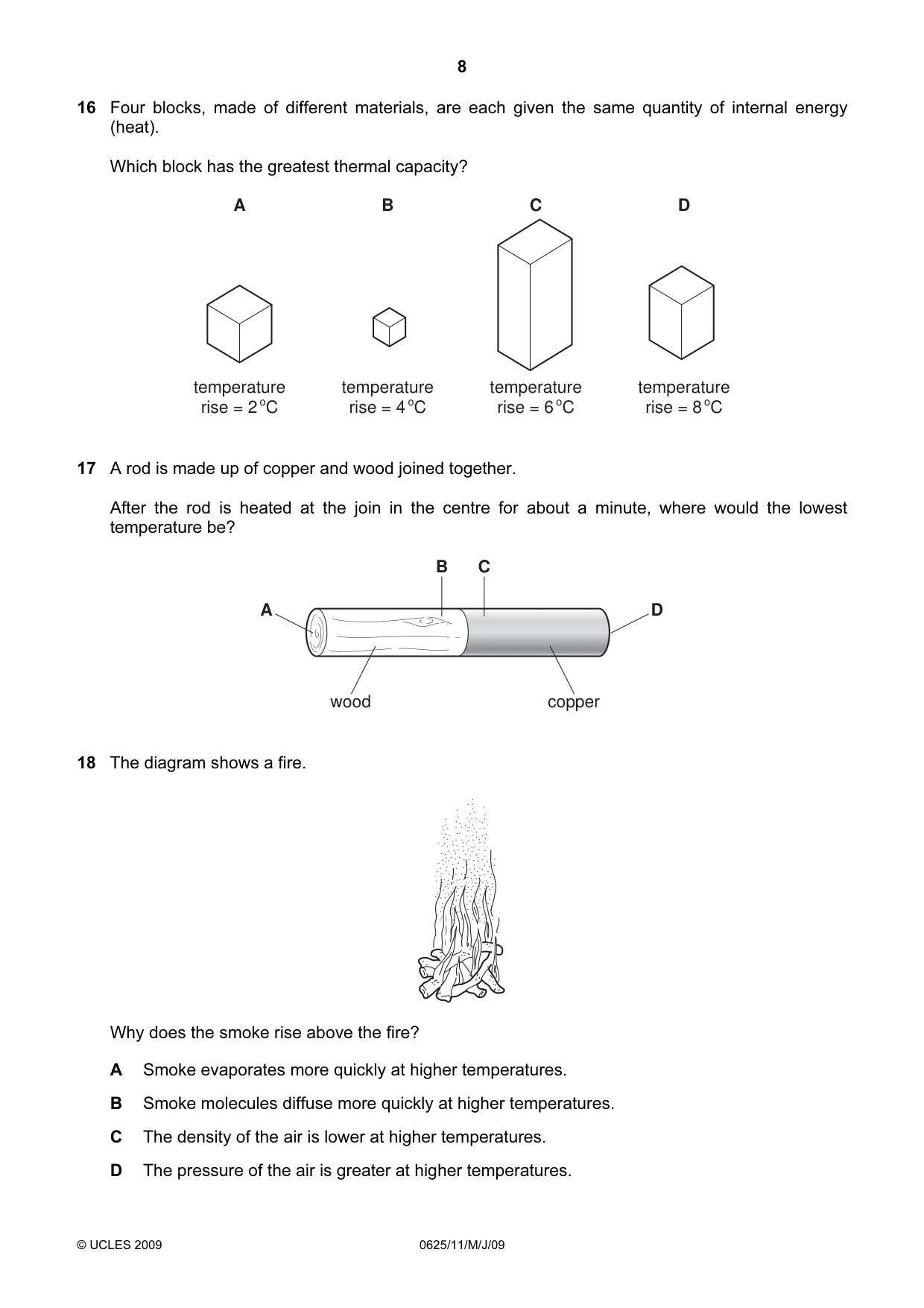 Cambridge IGCSE Physics 0625 2009 May/June Paper 1 · Variant 1 question paper, page 9 of 41