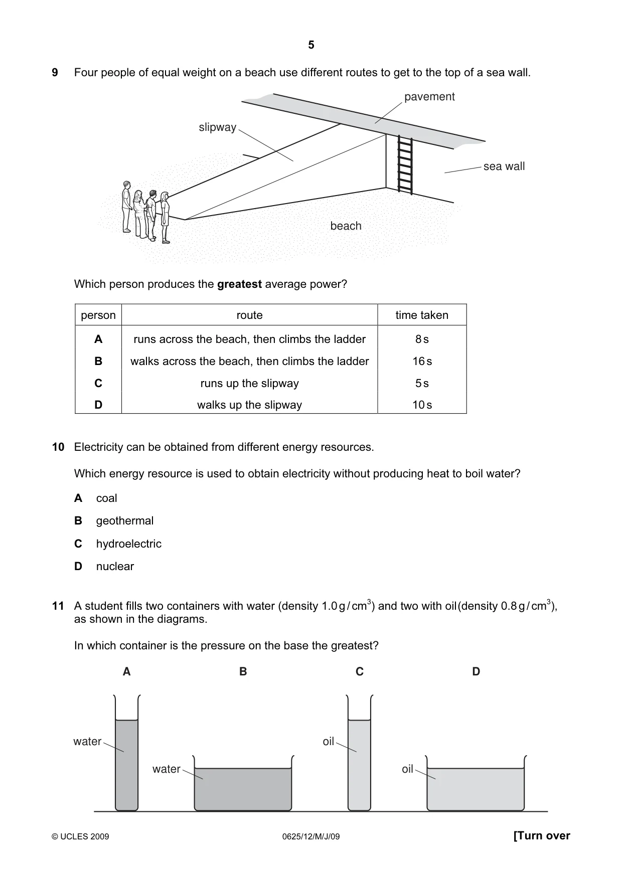 Cambridge IGCSE Physics 0625 2009 May/June Paper 1 · Variant 1 question paper, page 26 of 41