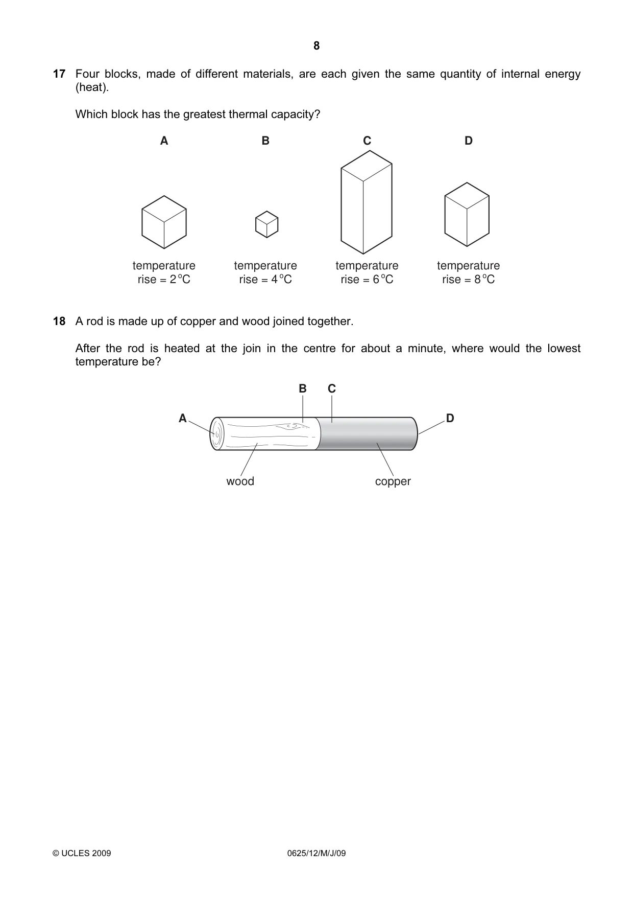 Cambridge IGCSE Physics 0625 2009 May/June Paper 1 · Variant 1 question paper, page 29 of 41