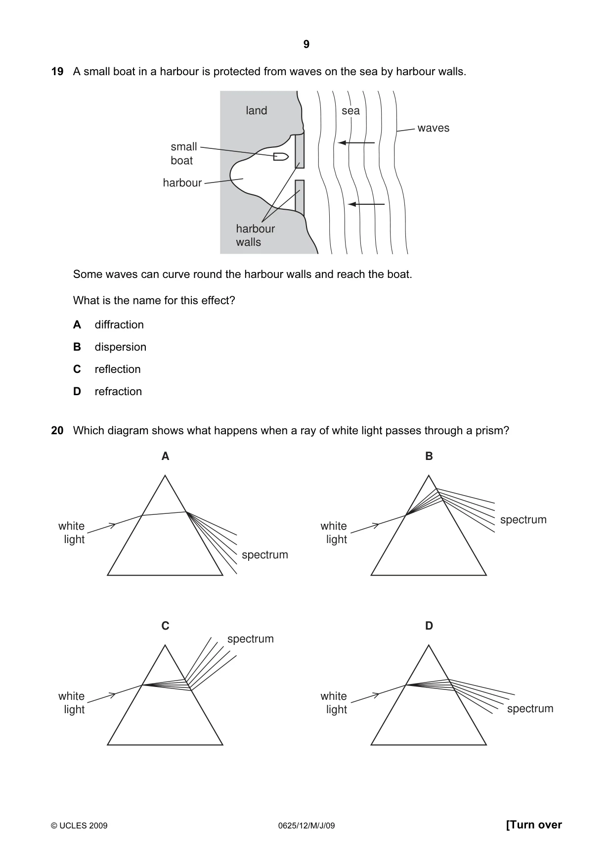 Cambridge IGCSE Physics 0625 2009 May/June Paper 1 · Variant 1 question paper, page 30 of 41