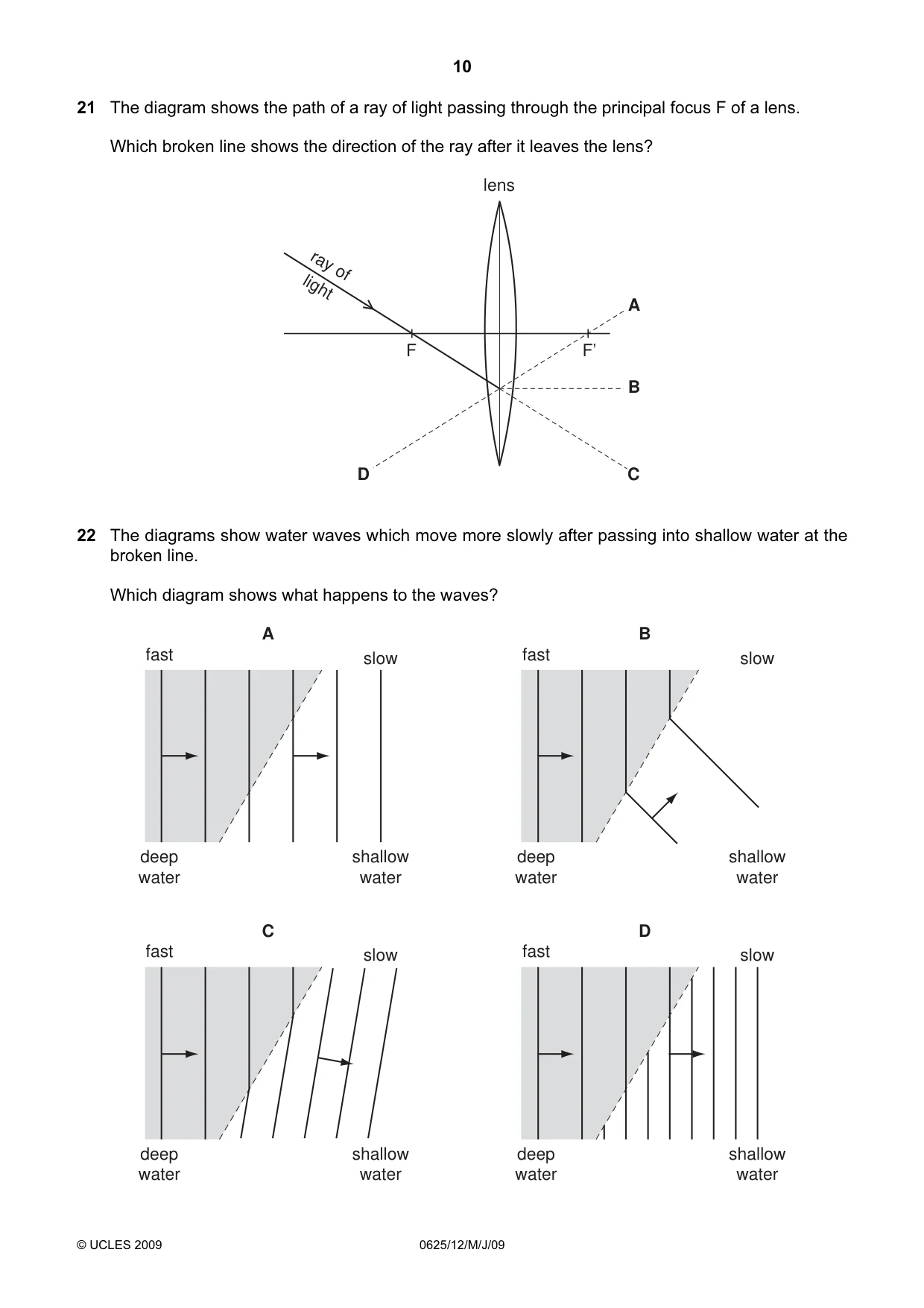 Cambridge IGCSE Physics 0625 2009 May/June Paper 1 · Variant 1 question paper, page 31 of 41