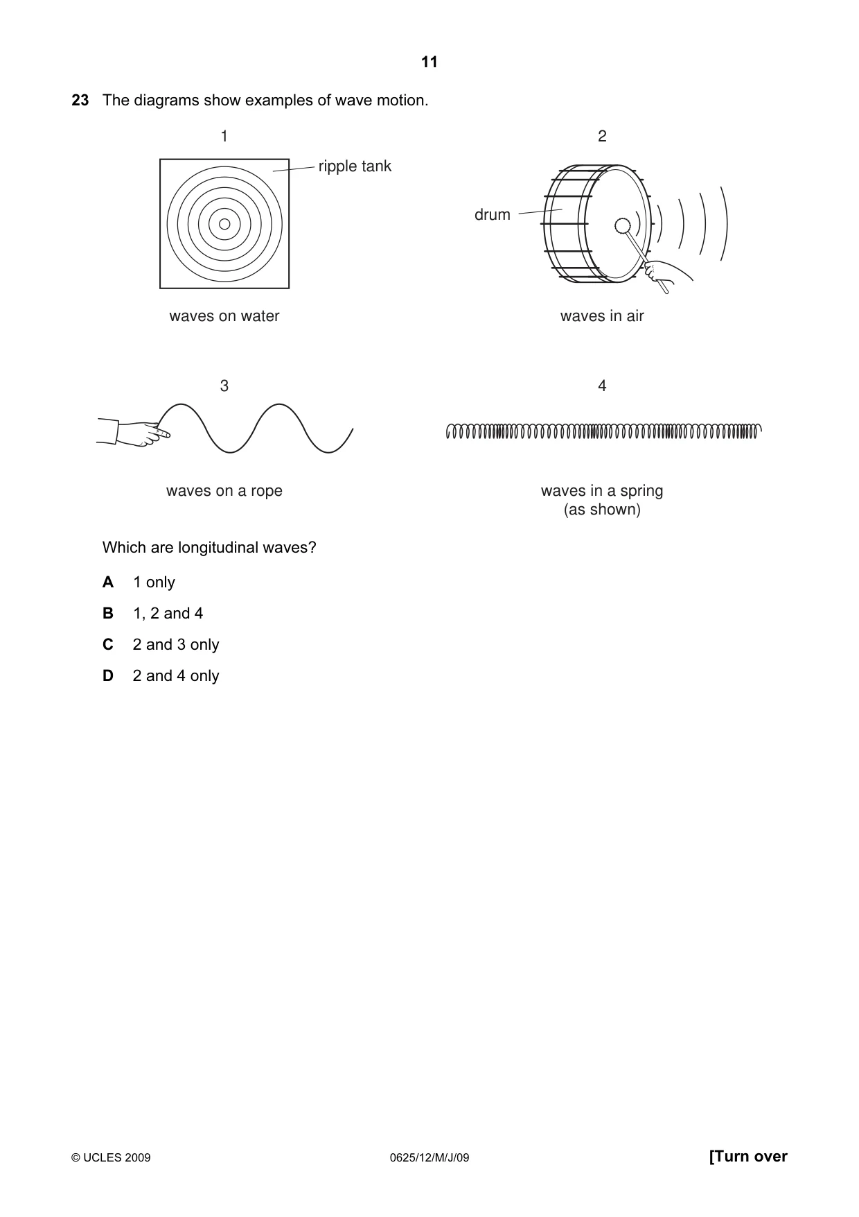 Cambridge IGCSE Physics 0625 2009 May/June Paper 1 · Variant 1 question paper, page 32 of 41