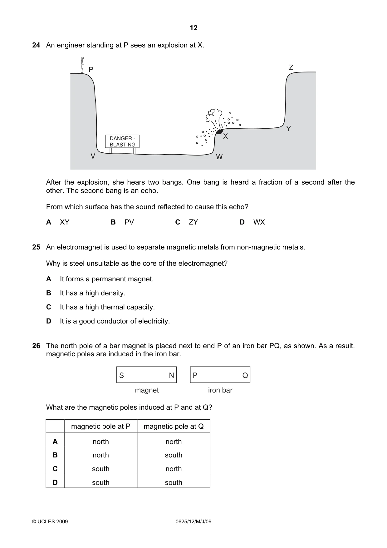 Cambridge IGCSE Physics 0625 2009 May/June Paper 1 · Variant 1 question paper, page 33 of 41