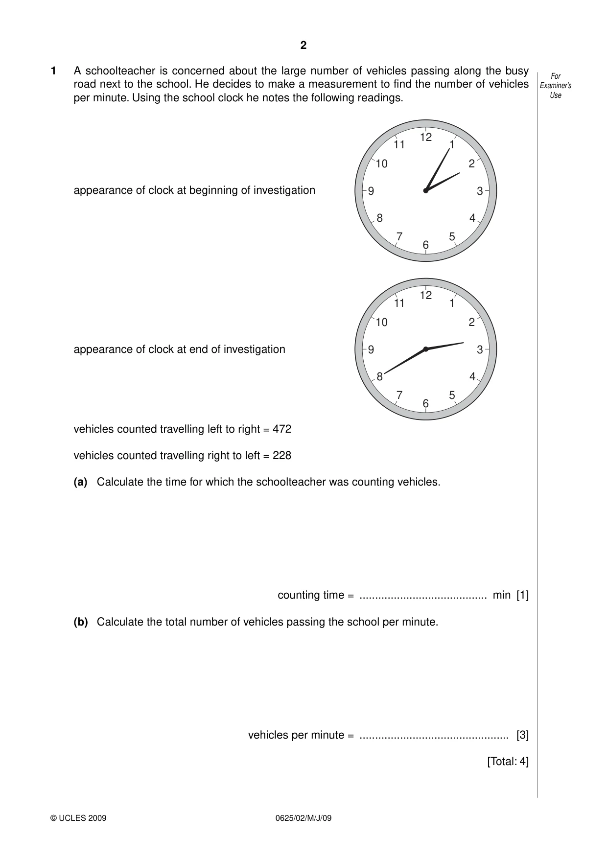 Cambridge IGCSE Physics 0625 2009 May/June Paper 2 · Variant 1 question paper, page 2 of 20