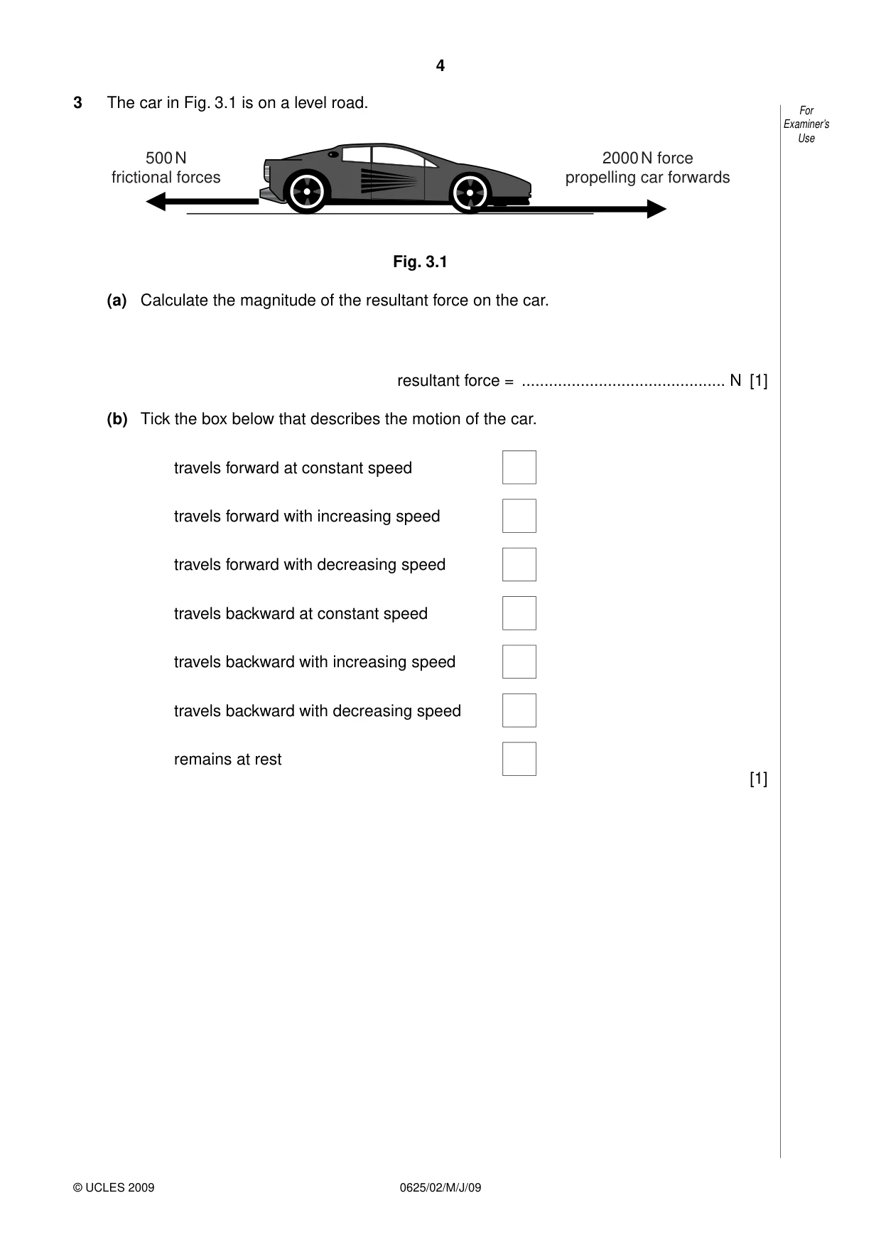 Cambridge IGCSE Physics 0625 2009 May/June Paper 2 · Variant 1 question paper, page 4 of 20
