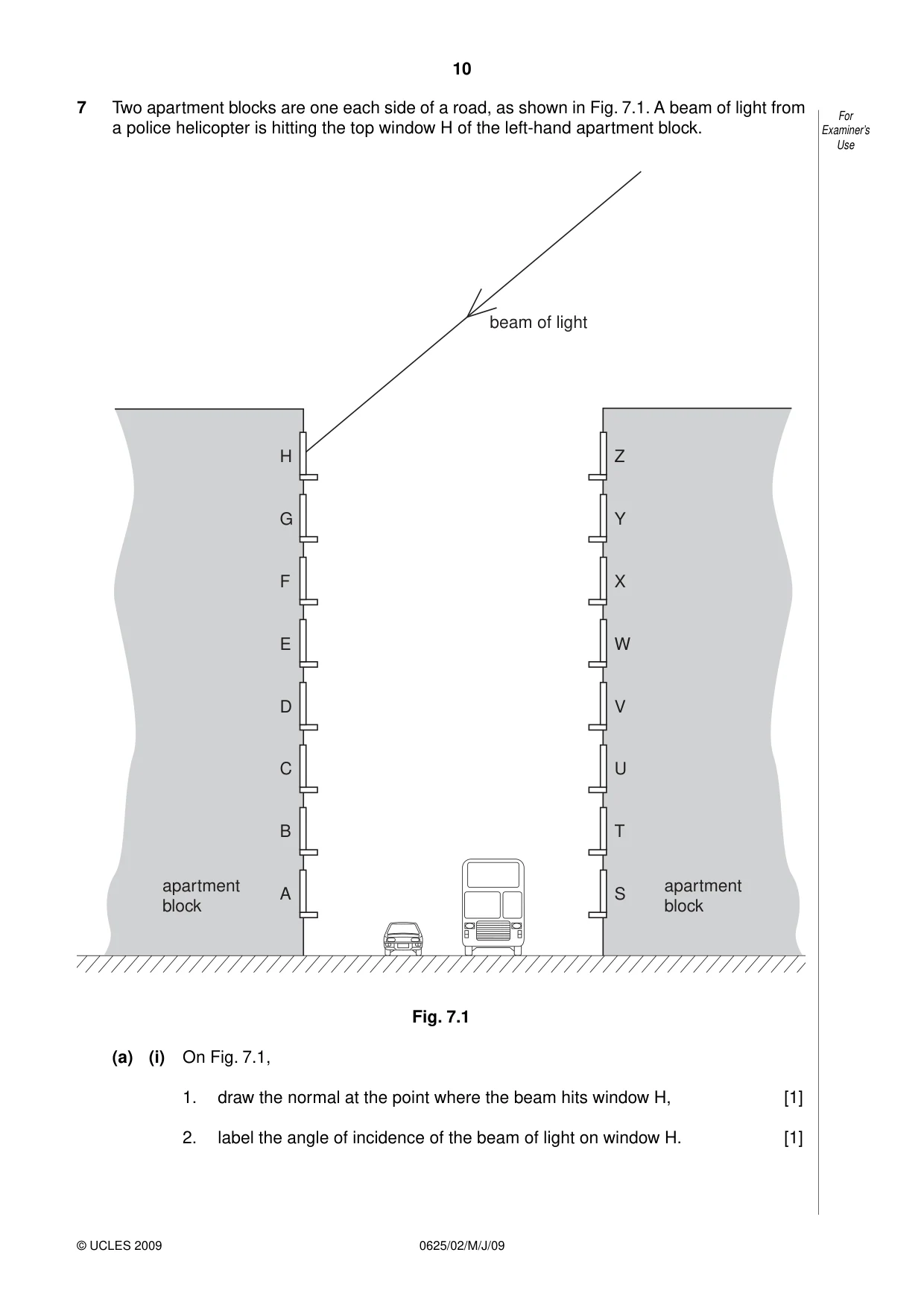 Cambridge IGCSE Physics 0625 2009 May/June Paper 2 · Variant 1 question paper, page 10 of 20