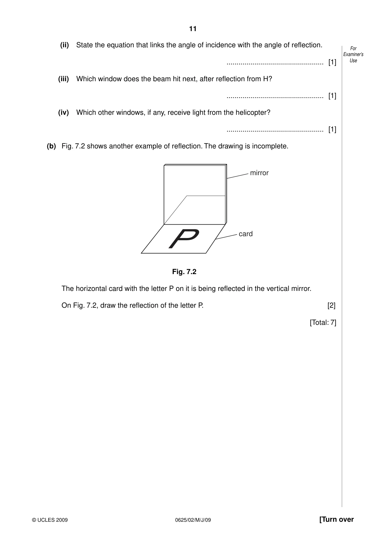 Cambridge IGCSE Physics 0625 2009 May/June Paper 2 · Variant 1 question paper, page 11 of 20