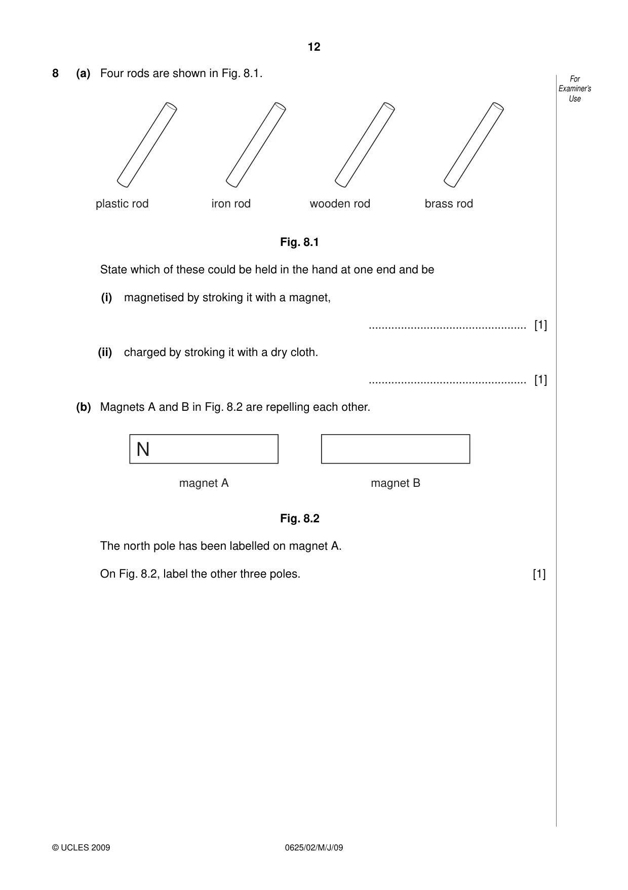 Cambridge IGCSE Physics 0625 2009 May/June Paper 2 · Variant 1 question paper, page 12 of 20