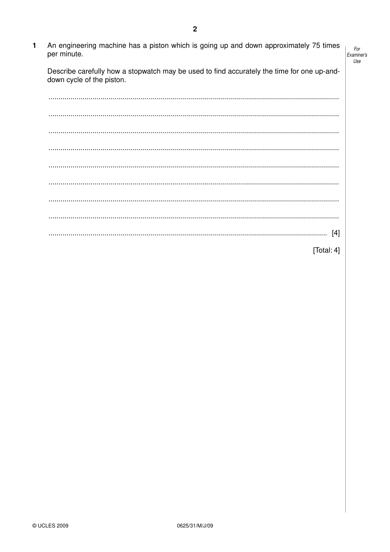 Cambridge IGCSE Physics 0625 2009 May/June Paper 3 · Variant 1 question paper, page 3 of 41