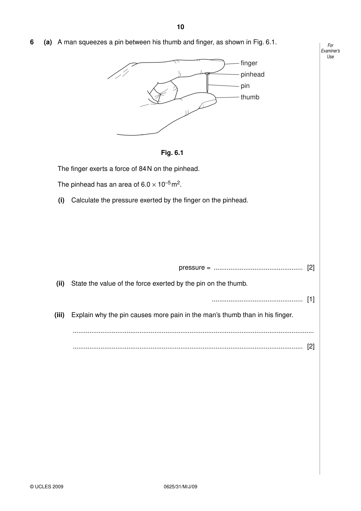 Cambridge IGCSE Physics 0625 2009 May/June Paper 3 · Variant 1 question paper, page 11 of 41