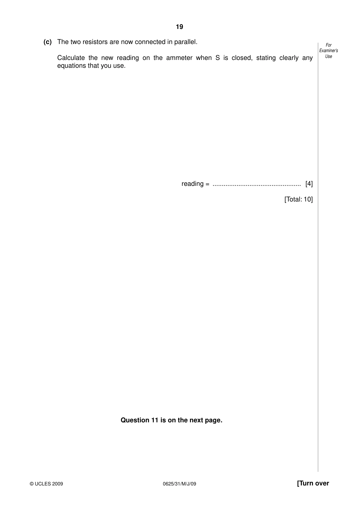 Cambridge IGCSE Physics 0625 2009 May/June Paper 3 · Variant 1 question paper, page 20 of 41