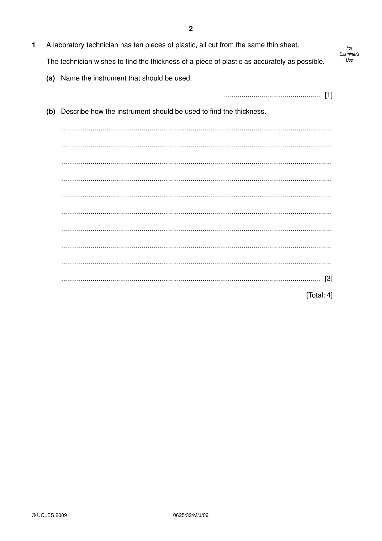 Cambridge IGCSE Physics 0625 2009 May/June Paper 3 · Variant 1 question paper, page 23 of 41