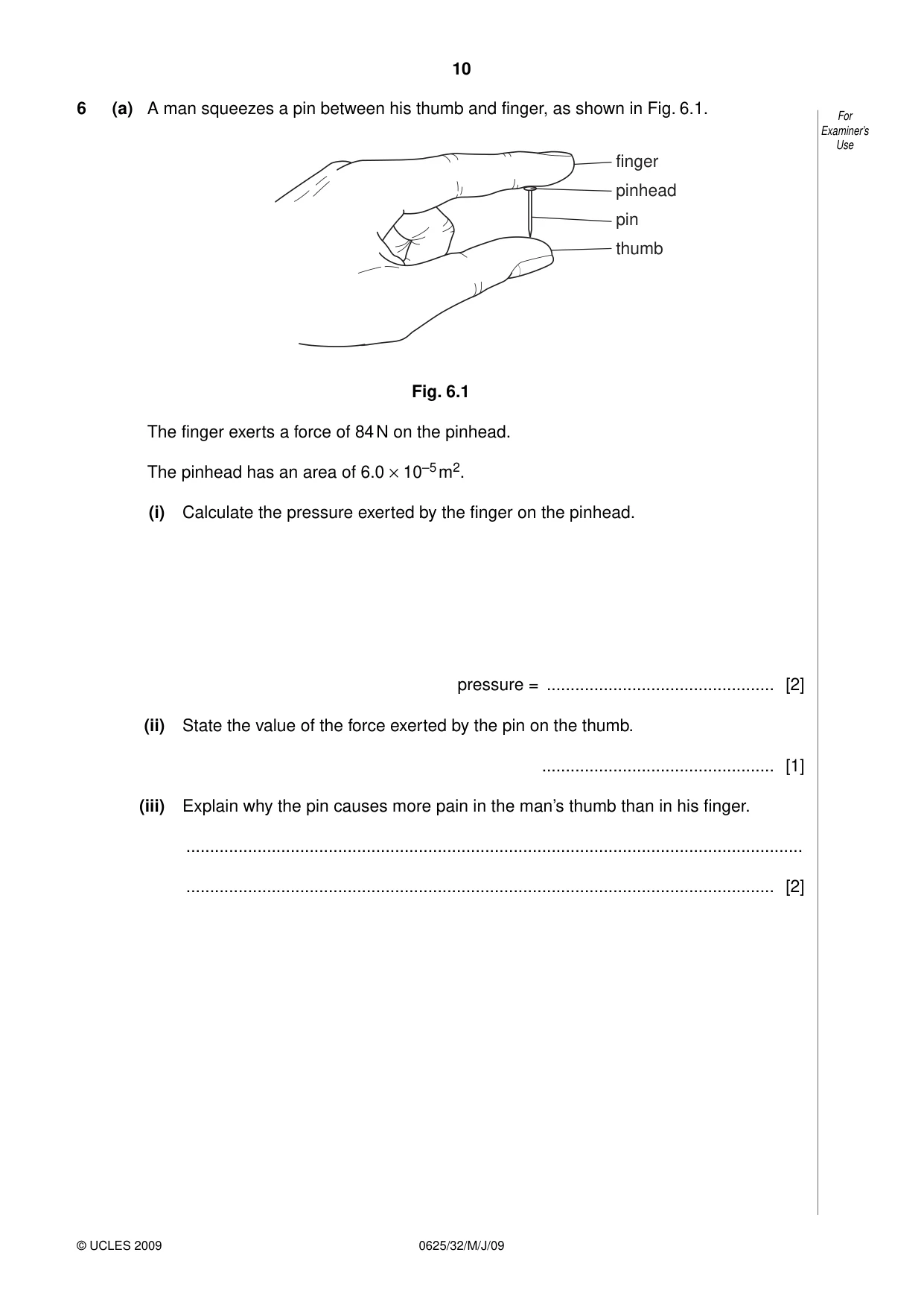 Cambridge IGCSE Physics 0625 2009 May/June Paper 3 · Variant 1 question paper, page 31 of 41