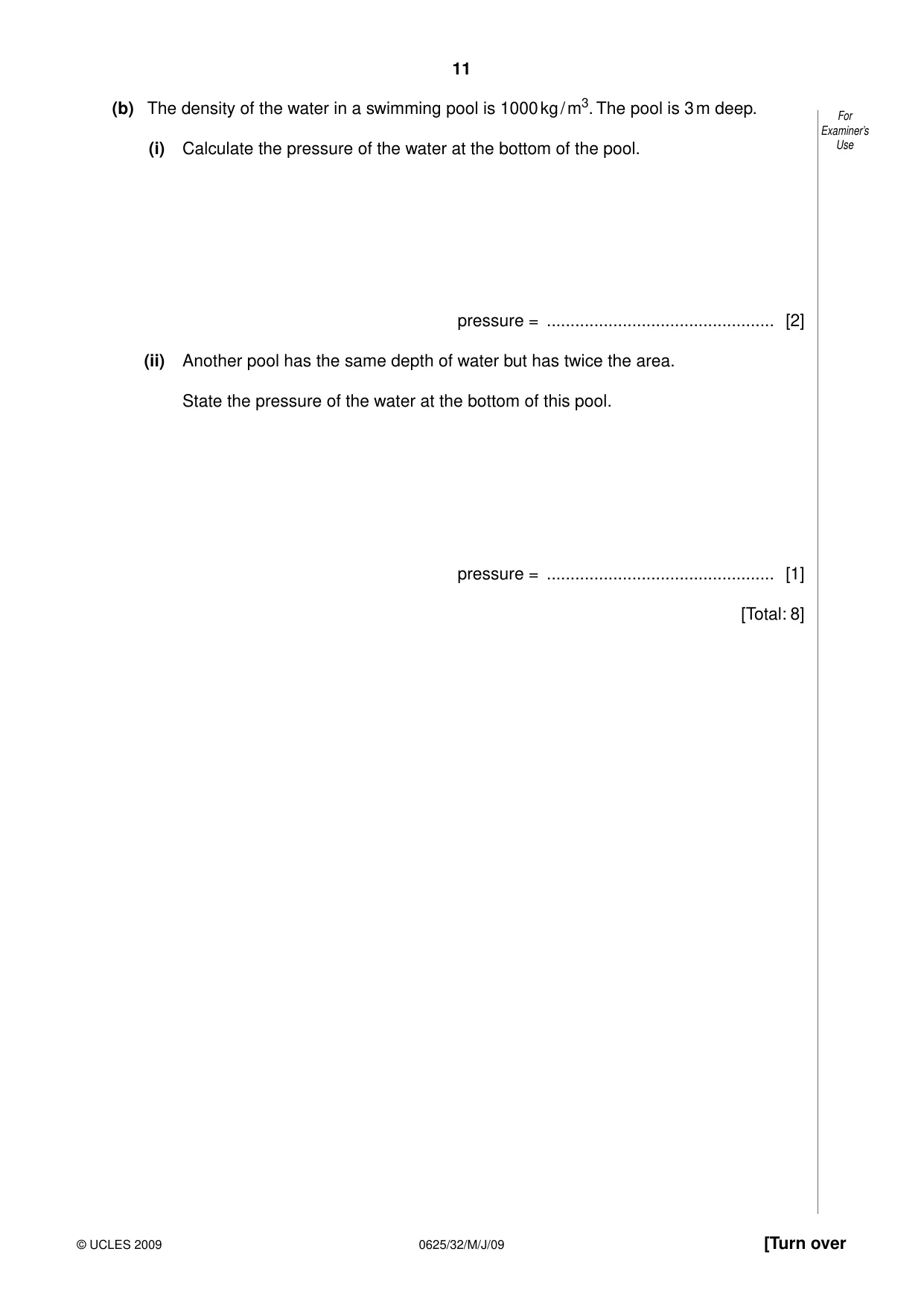 Cambridge IGCSE Physics 0625 2009 May/June Paper 3 · Variant 1 question paper, page 32 of 41