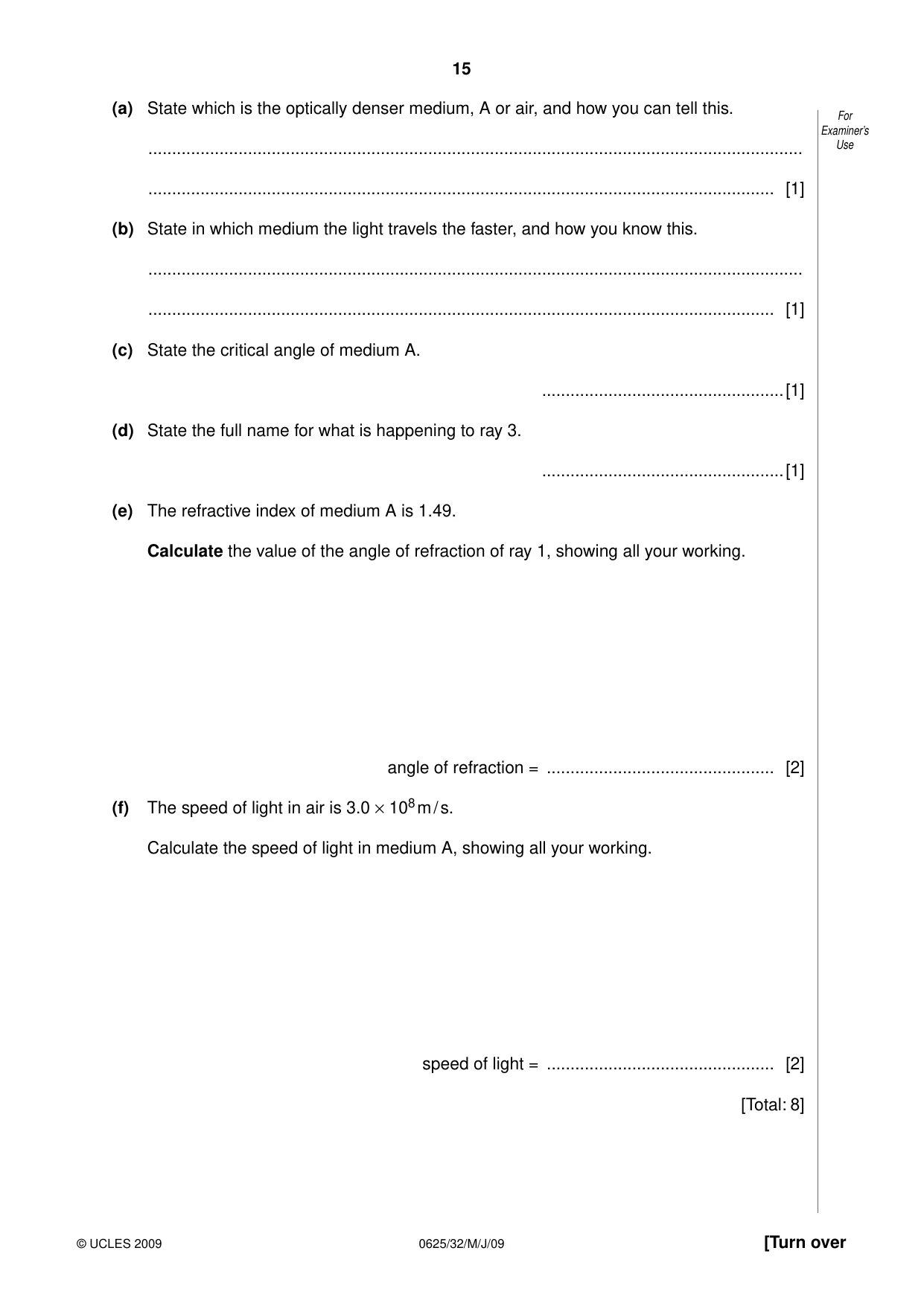 Cambridge IGCSE Physics 0625 2009 May/June Paper 3 · Variant 1 question paper, page 36 of 41