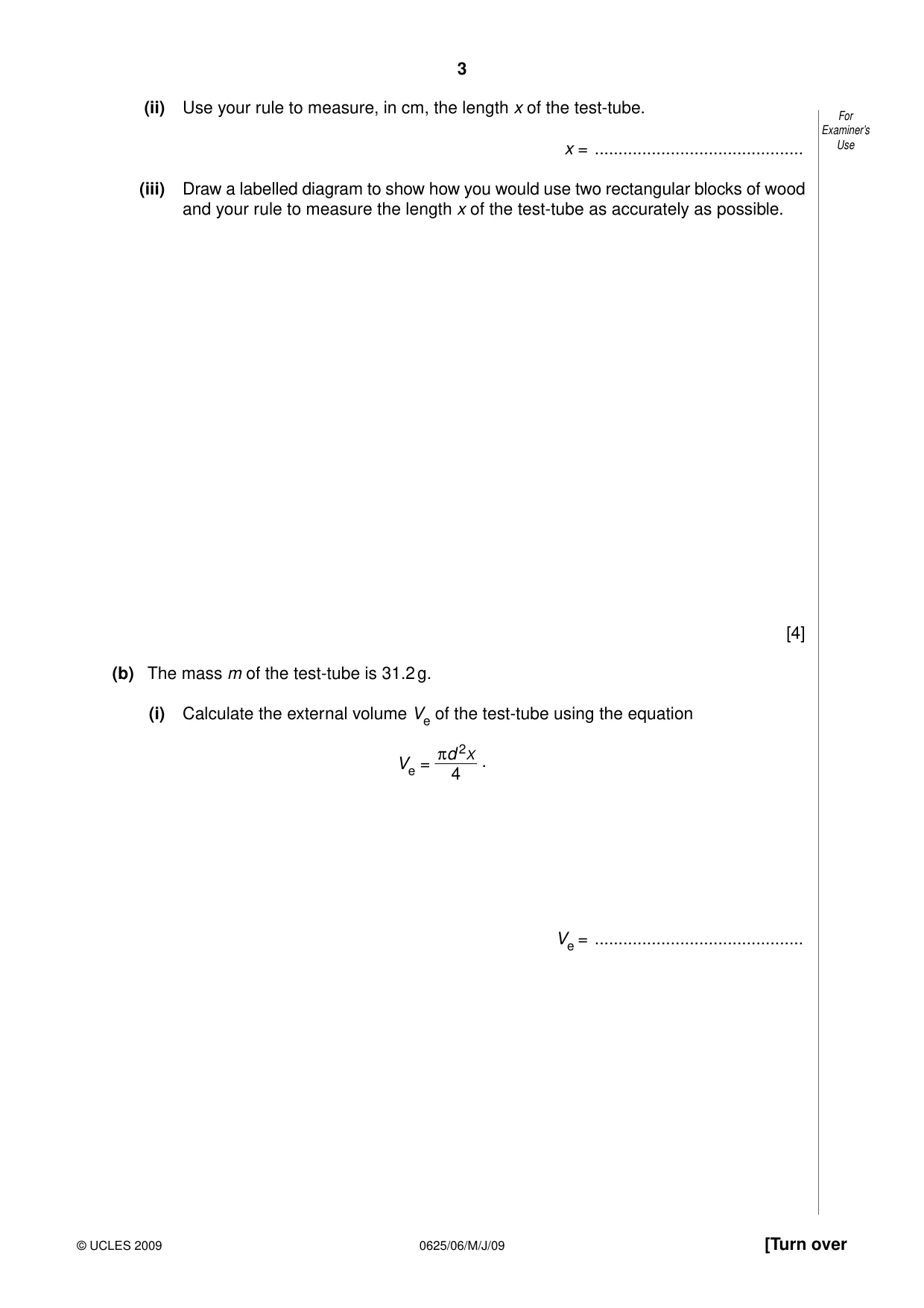 Cambridge IGCSE Physics 0625 2009 May/June Paper 6 · Variant 1 question paper, page 3 of 12