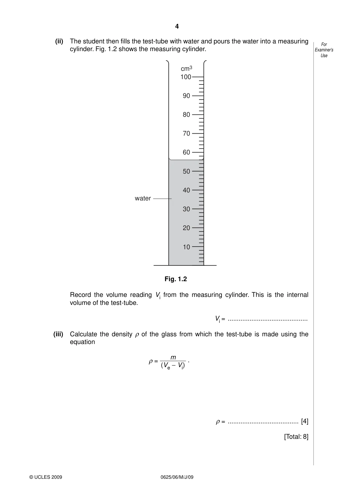 Cambridge IGCSE Physics 0625 2009 May/June Paper 6 · Variant 1 question paper, page 4 of 12