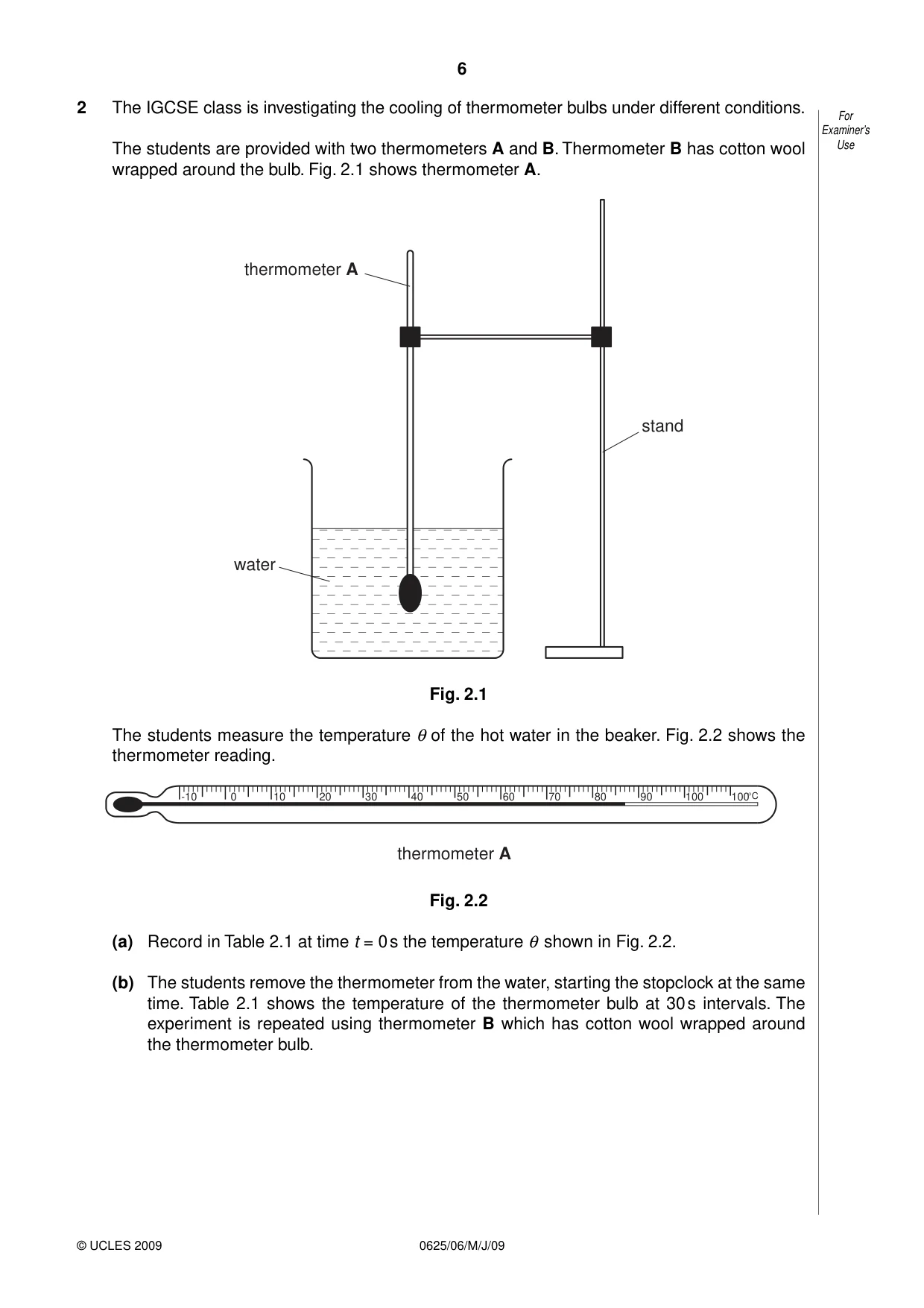 Cambridge IGCSE Physics 0625 2009 May/June Paper 6 · Variant 1 question paper, page 6 of 12