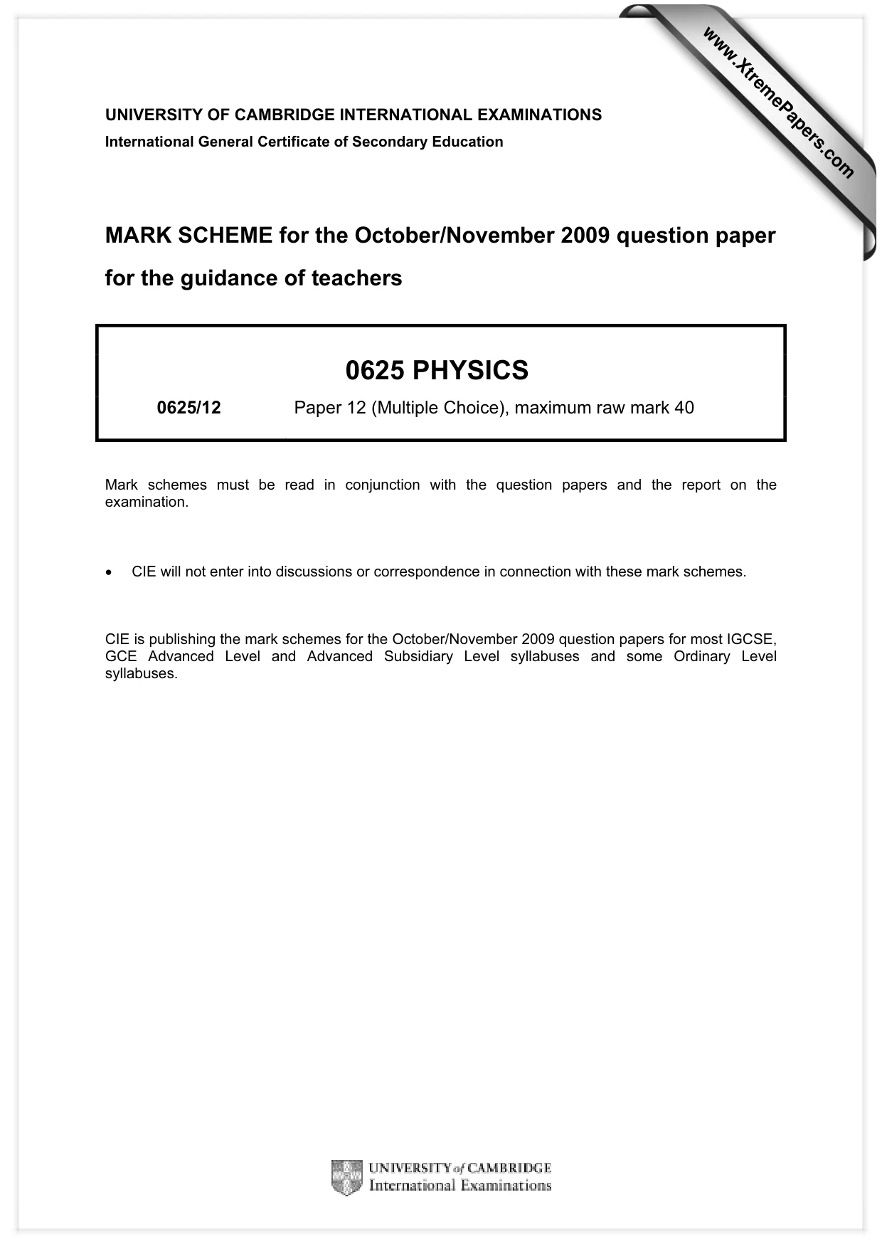 Mark scheme, page 1 of 2
