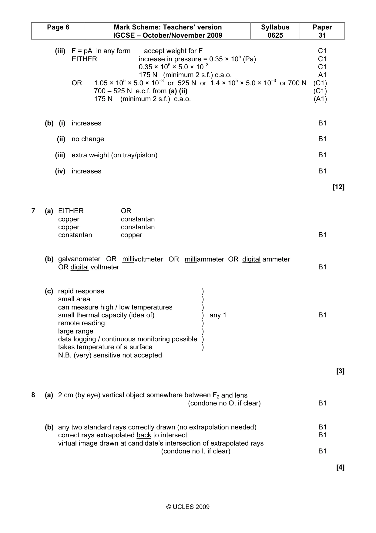 Mark scheme, page 6 of 8