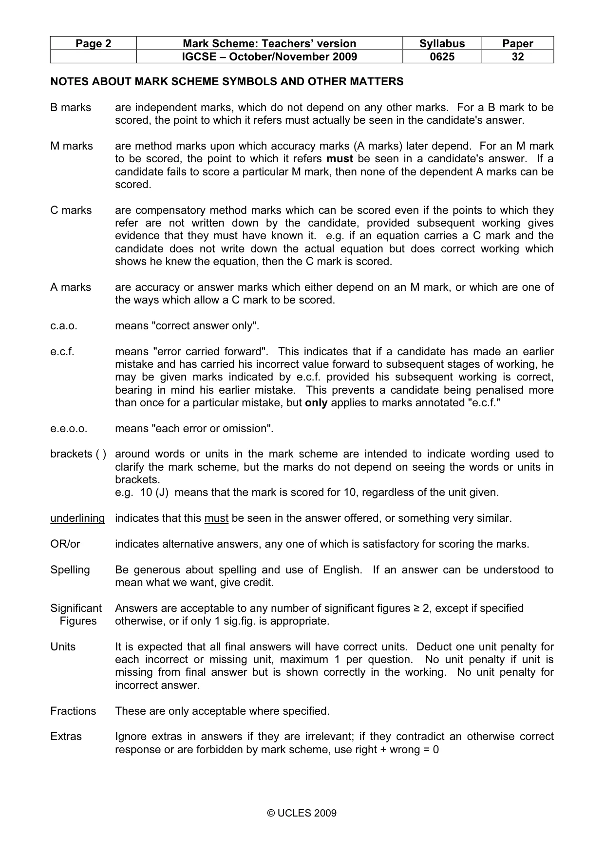 Mark scheme, page 2 of 8