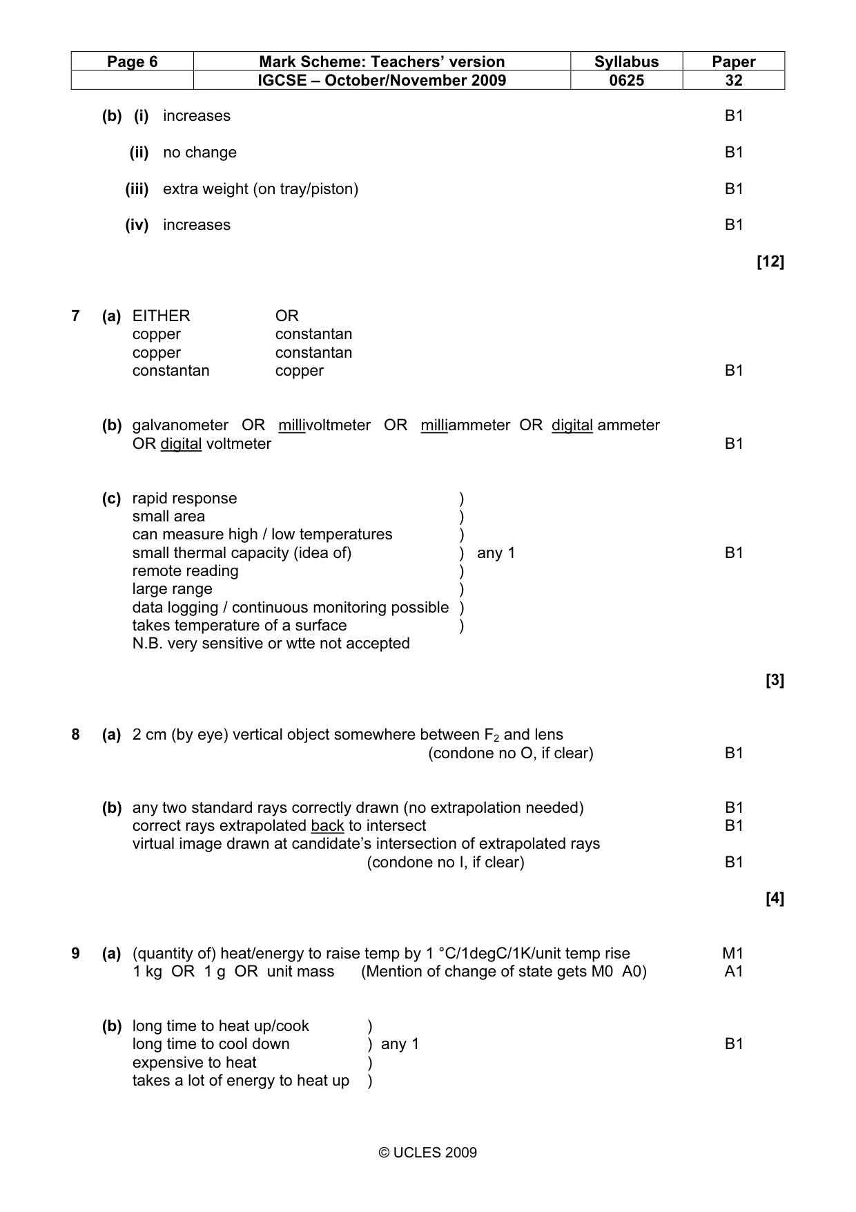 Mark scheme, page 6 of 8