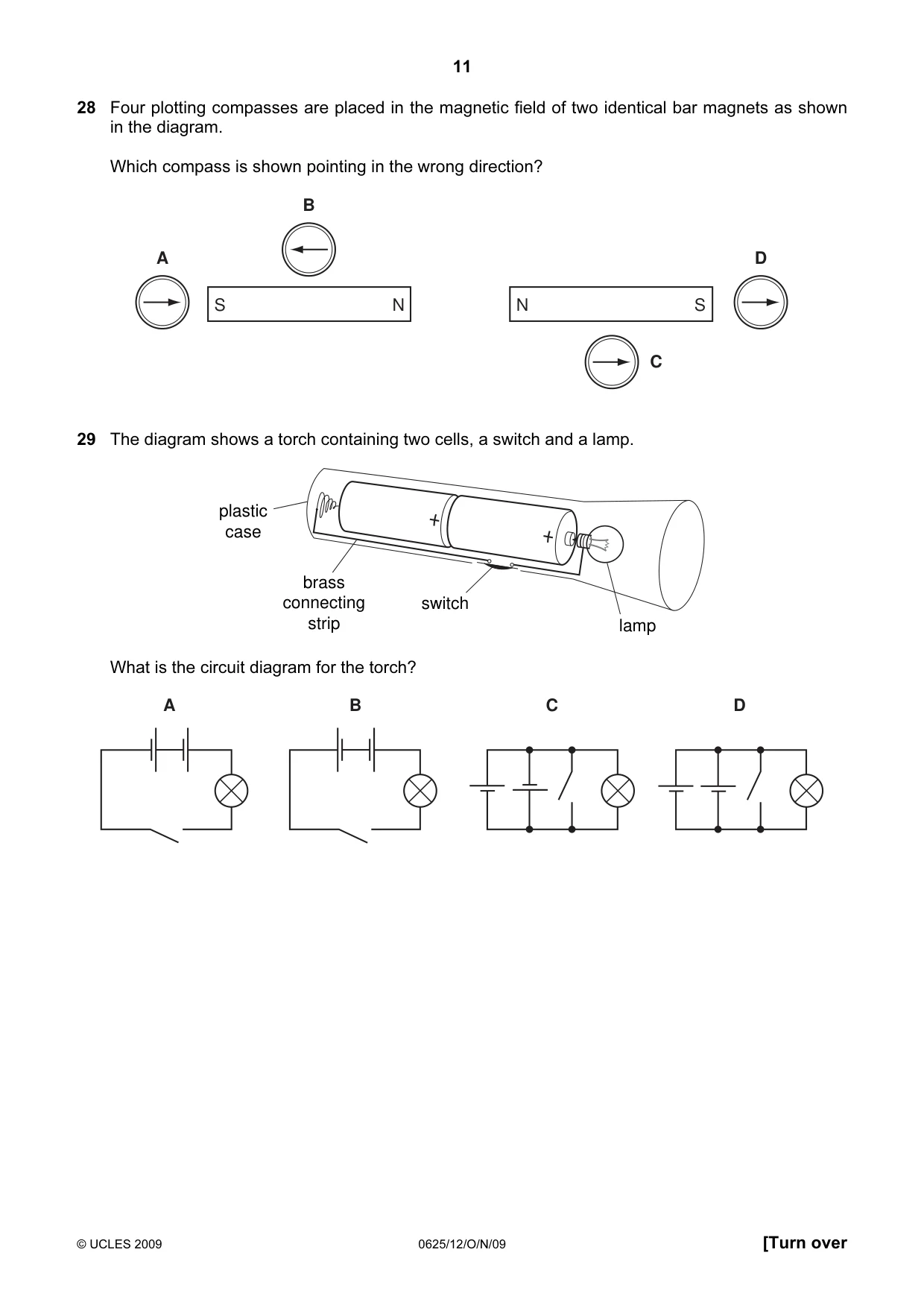 Cambridge IGCSE Physics 0625 2009 Oct/Nov Paper 1 · Variant 2 question paper, page 11 of 16