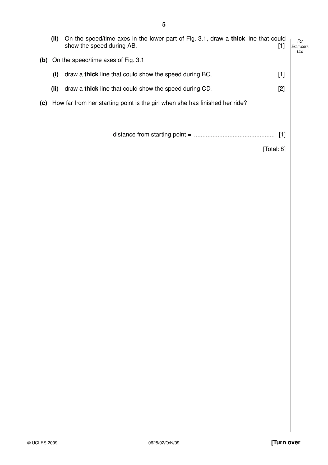Cambridge IGCSE Physics 0625 2009 Oct/Nov Paper 2 · Variant 1 question paper, page 5 of 20