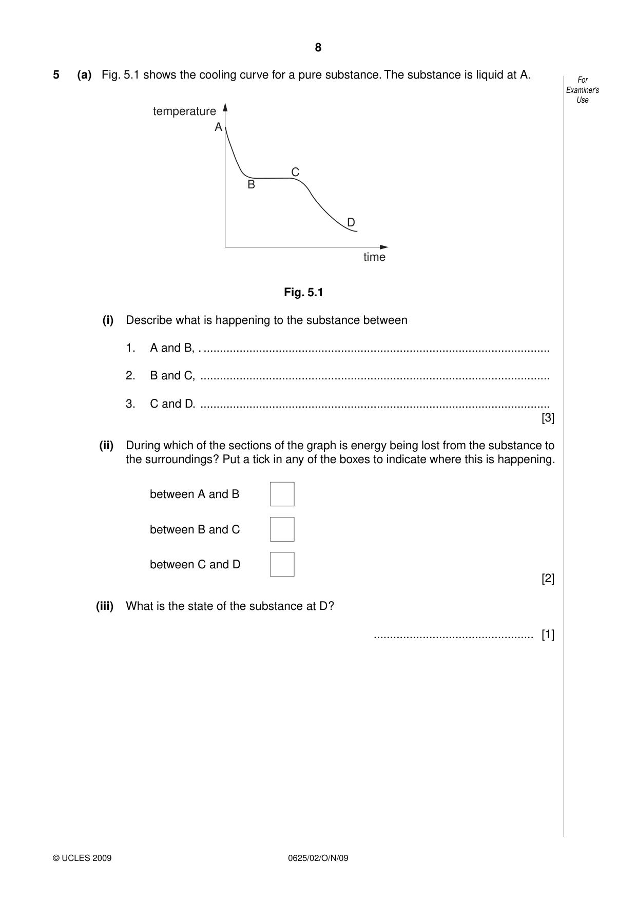 Cambridge IGCSE Physics 0625 2009 Oct/Nov Paper 2 · Variant 1 question paper, page 8 of 20