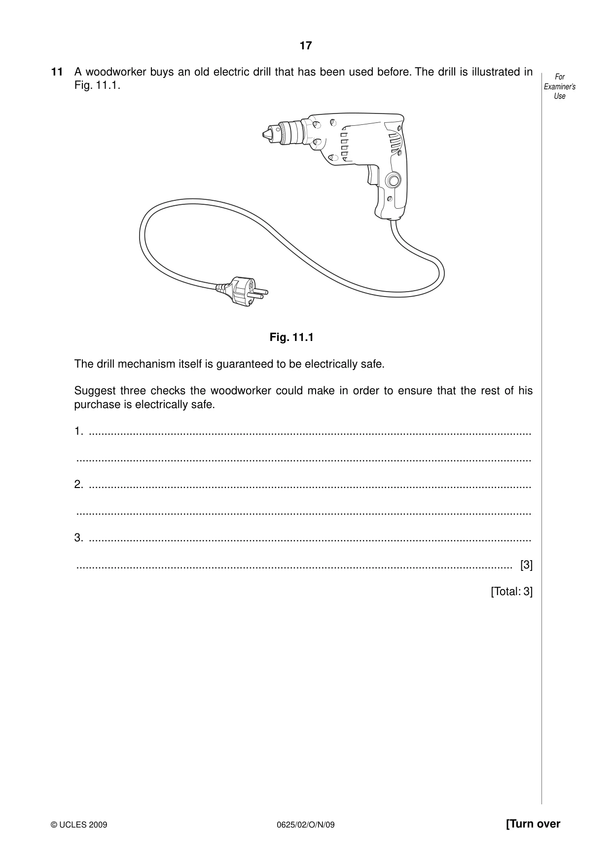 Cambridge IGCSE Physics 0625 2009 Oct/Nov Paper 2 · Variant 1 question paper, page 17 of 20