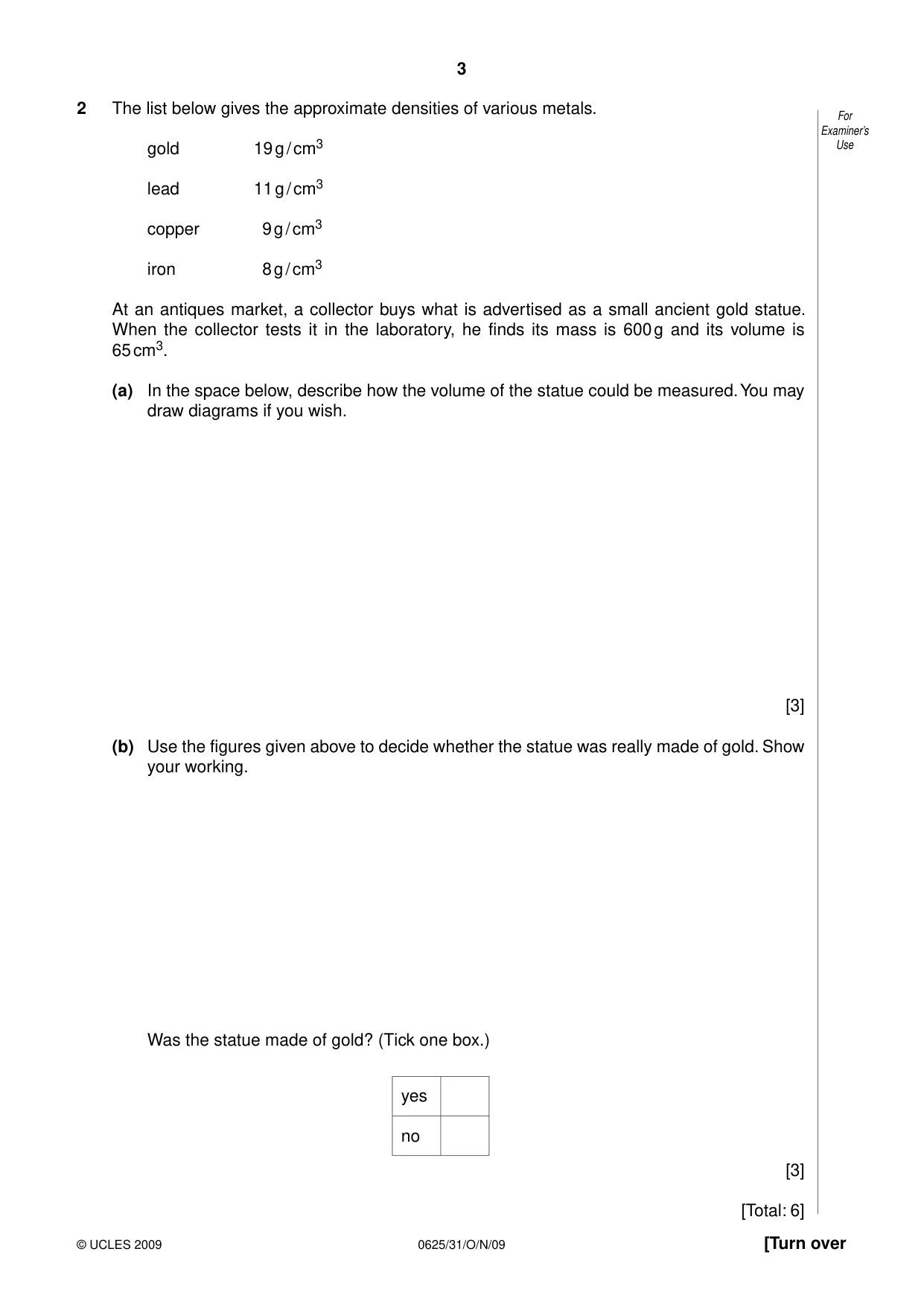 Cambridge IGCSE Physics 0625 2009 Oct/Nov Paper 3 · Variant 1 question paper, page 3 of 16